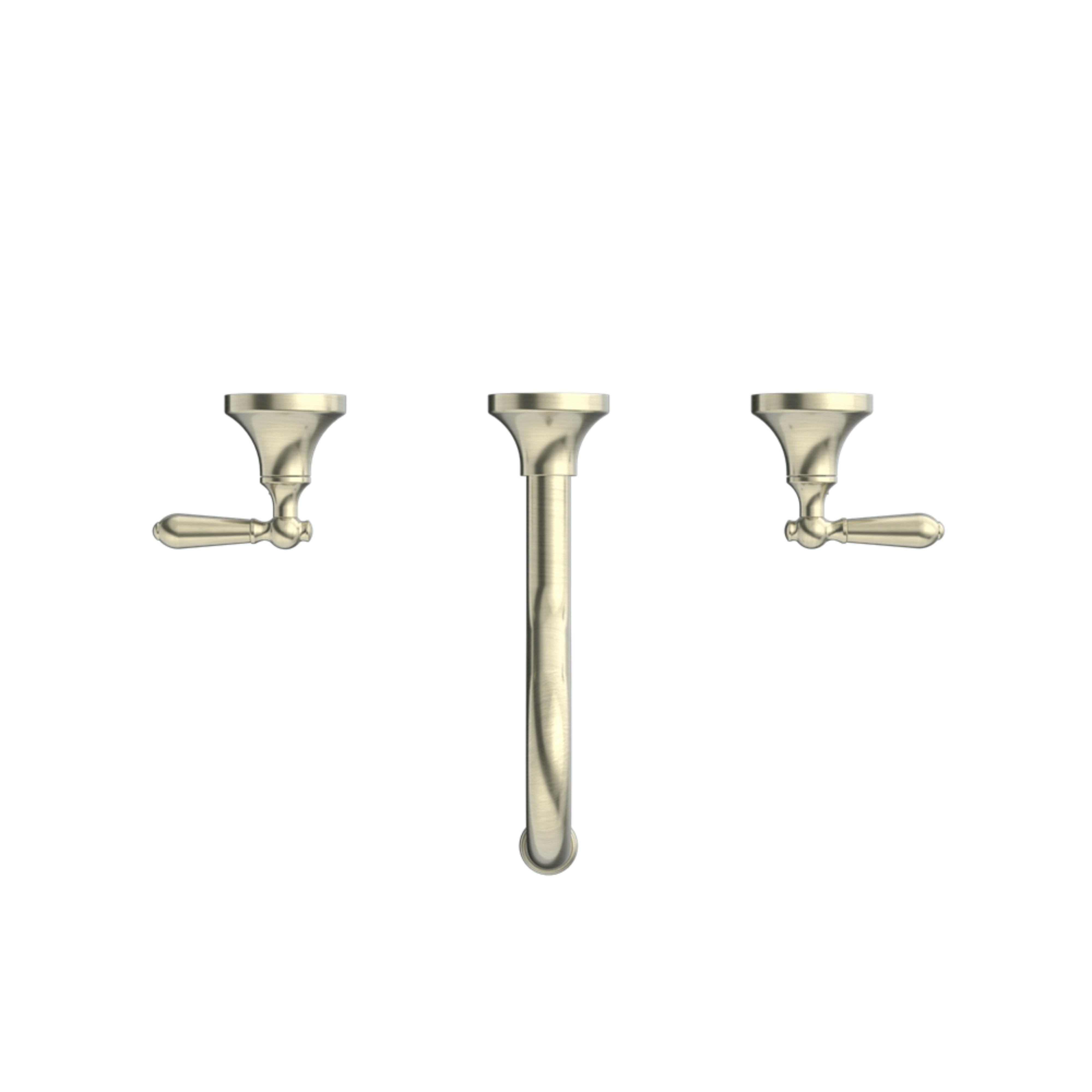 NERO YORK WALL BASIN SET WITH METAL LEVER AGED BRASS