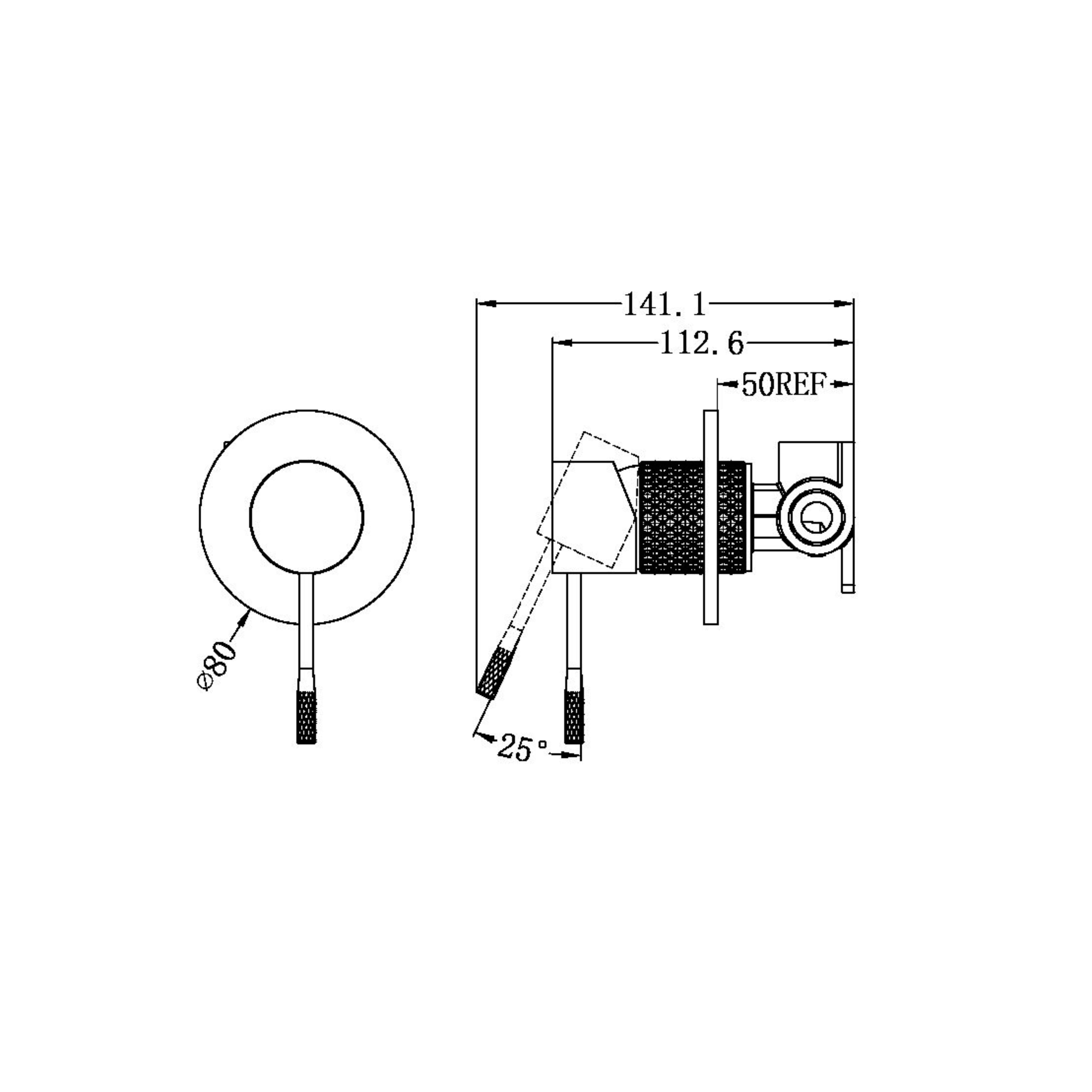 NERO ZEN SHOWER MIXER 80MM GRAPHITE