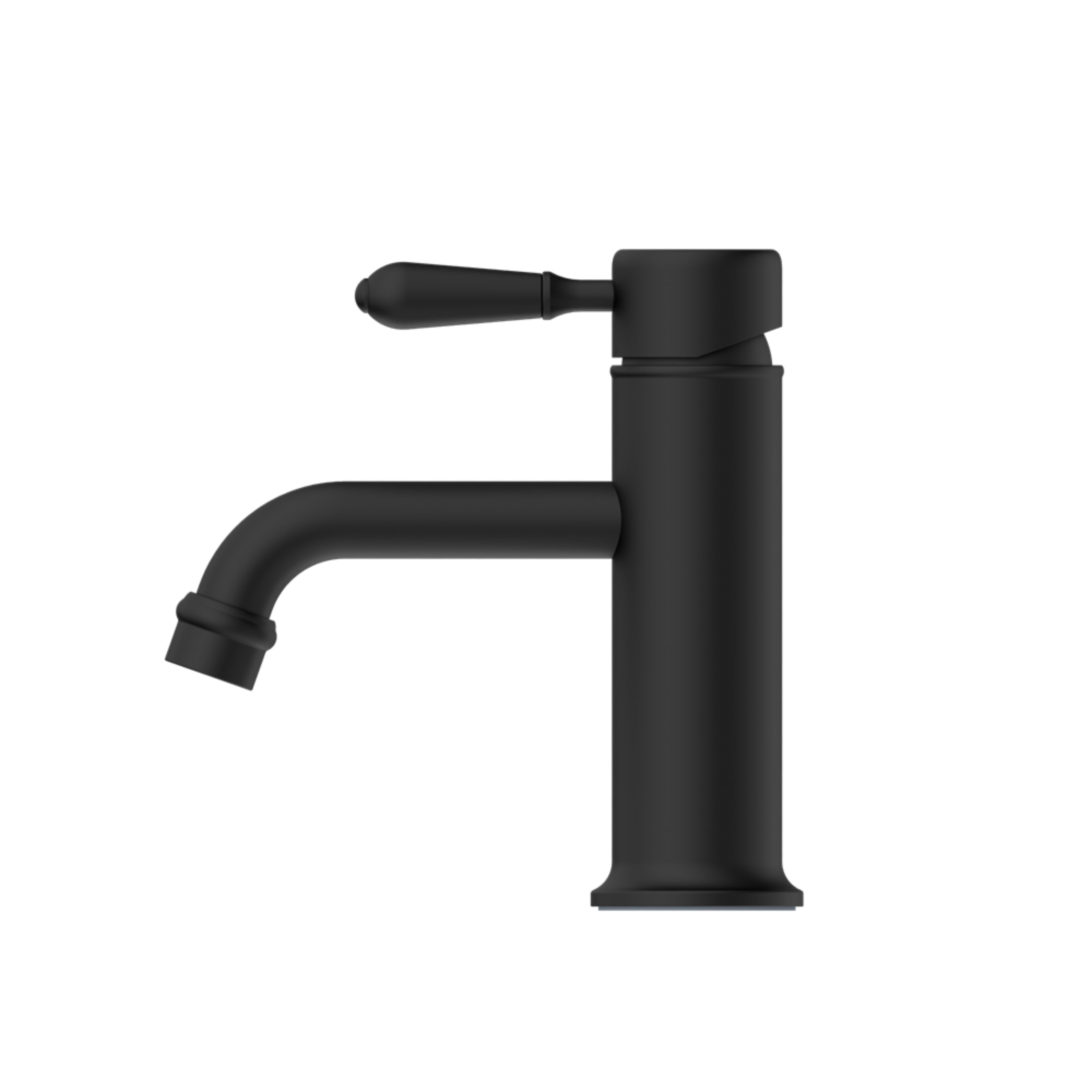 NERO YORK BASIN MIXER WITH METAL LEVER 170MM MATTE BLACK