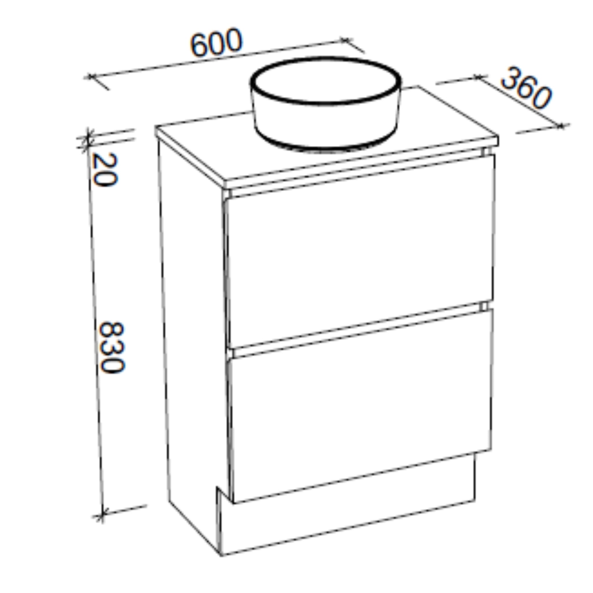 Test 2 TIMBERLINE BILLIE SPACE SAVING CUSTOM FLOOR STANDING VANITY (ALL SIZING) (Copy)