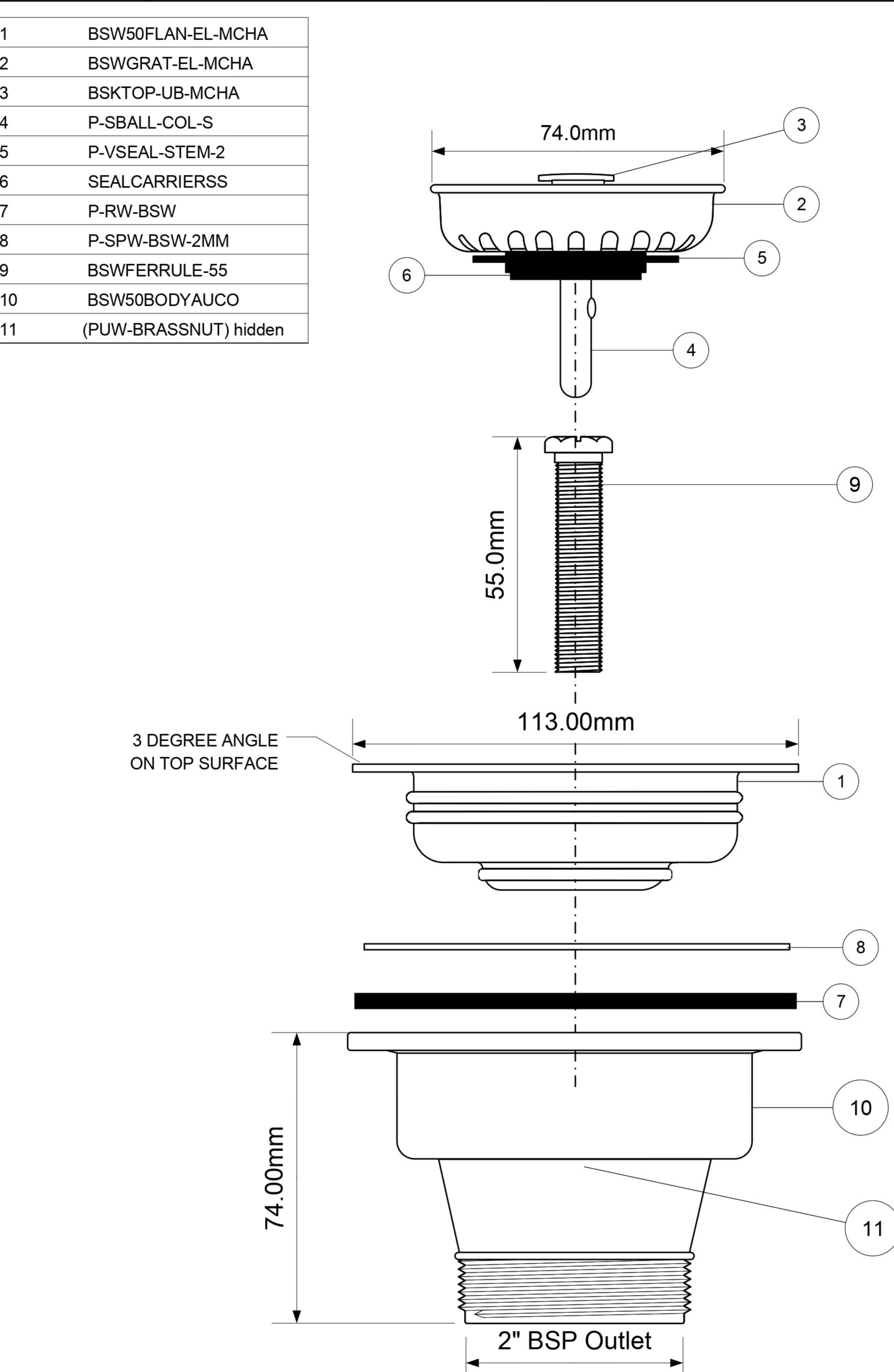 ABEY PLUG & WASTE STONE