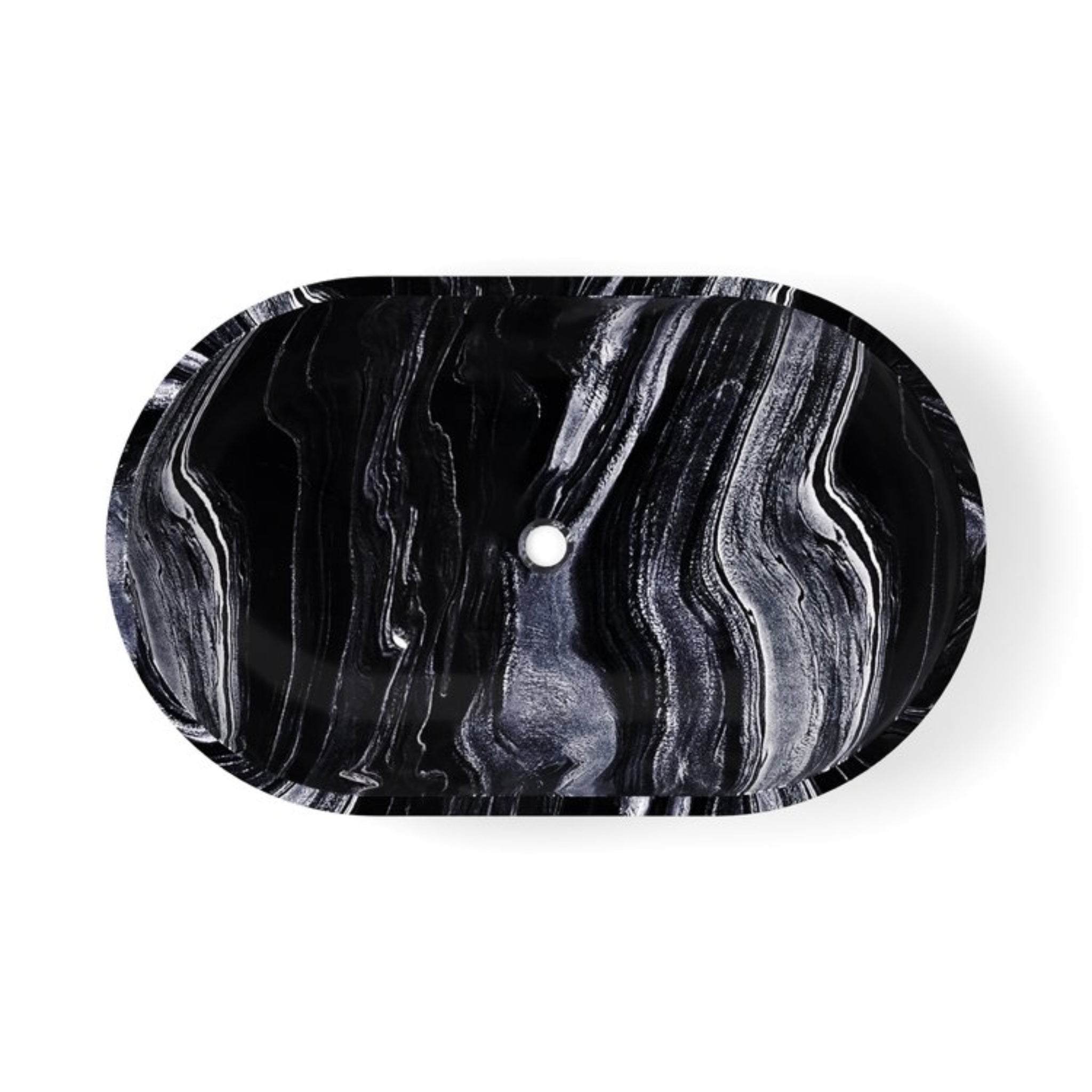 CARVUS VAYU OVAL ABOVE COUNTER MARBLE BASIN BHAINSLANA BLACK 482MM