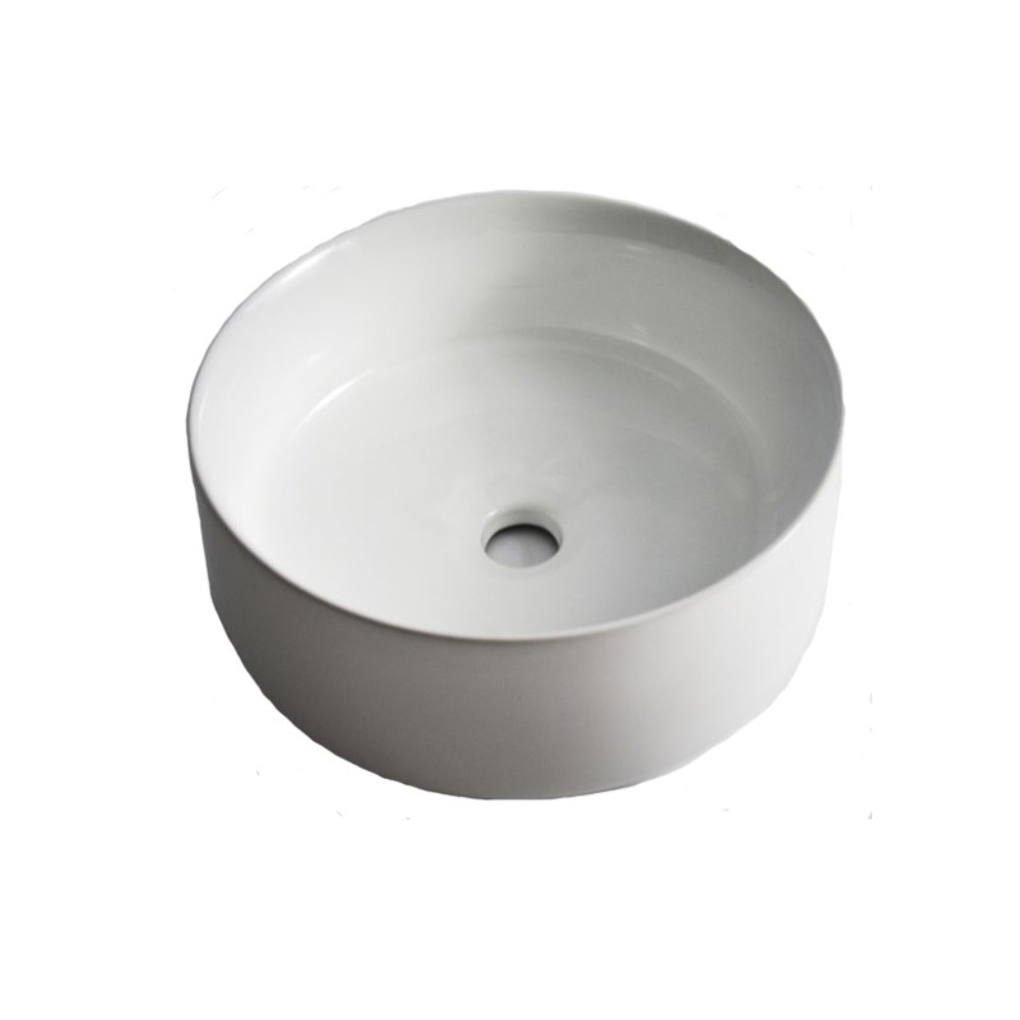 AQUAPERLA CERAMIC ROUND ABOVE COUNTER BASIN GLOSS WHITE 360MM