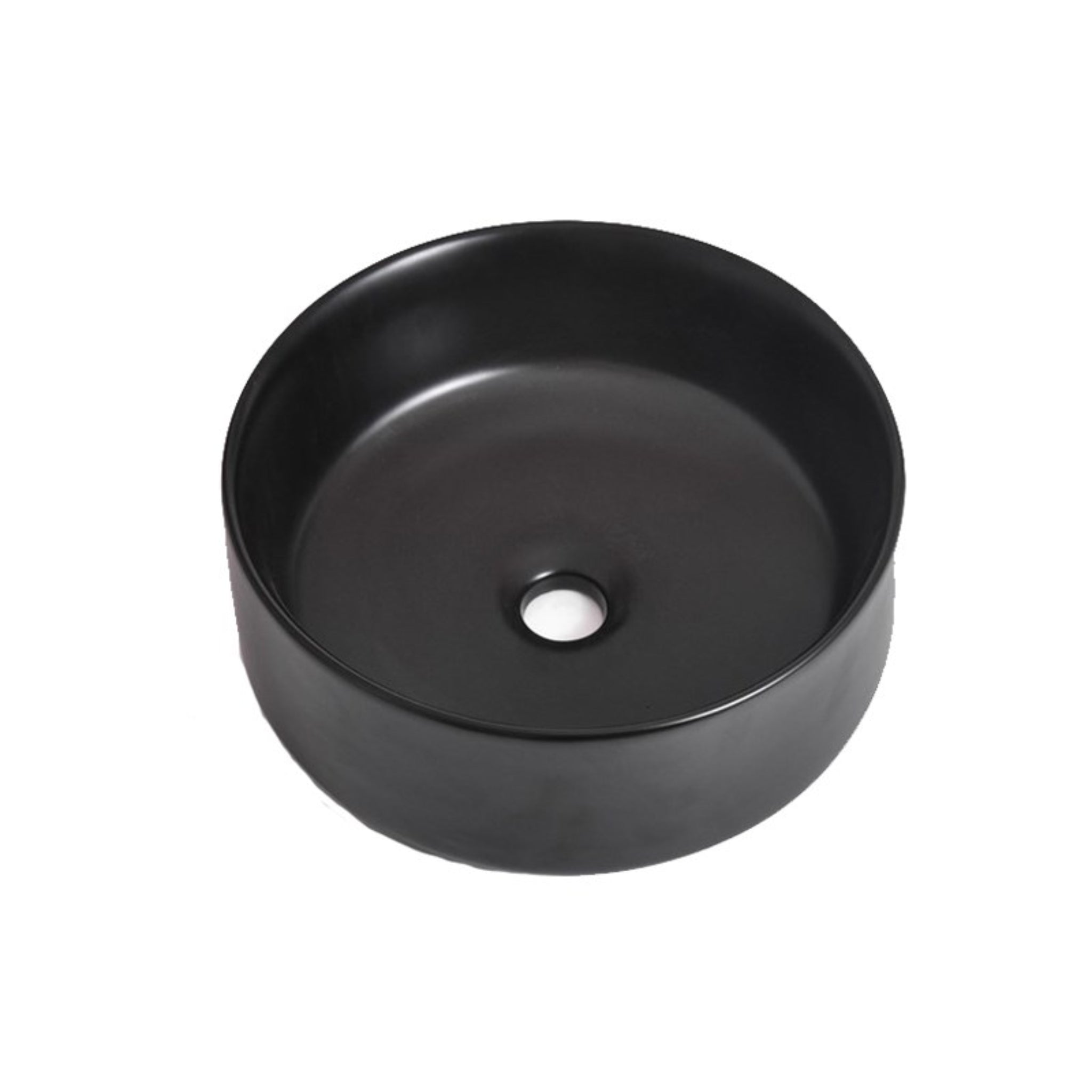 AQUAPERLA CERAMIC ROUND ABOVE COUNTER BASIN MATTE BLACK 360MM