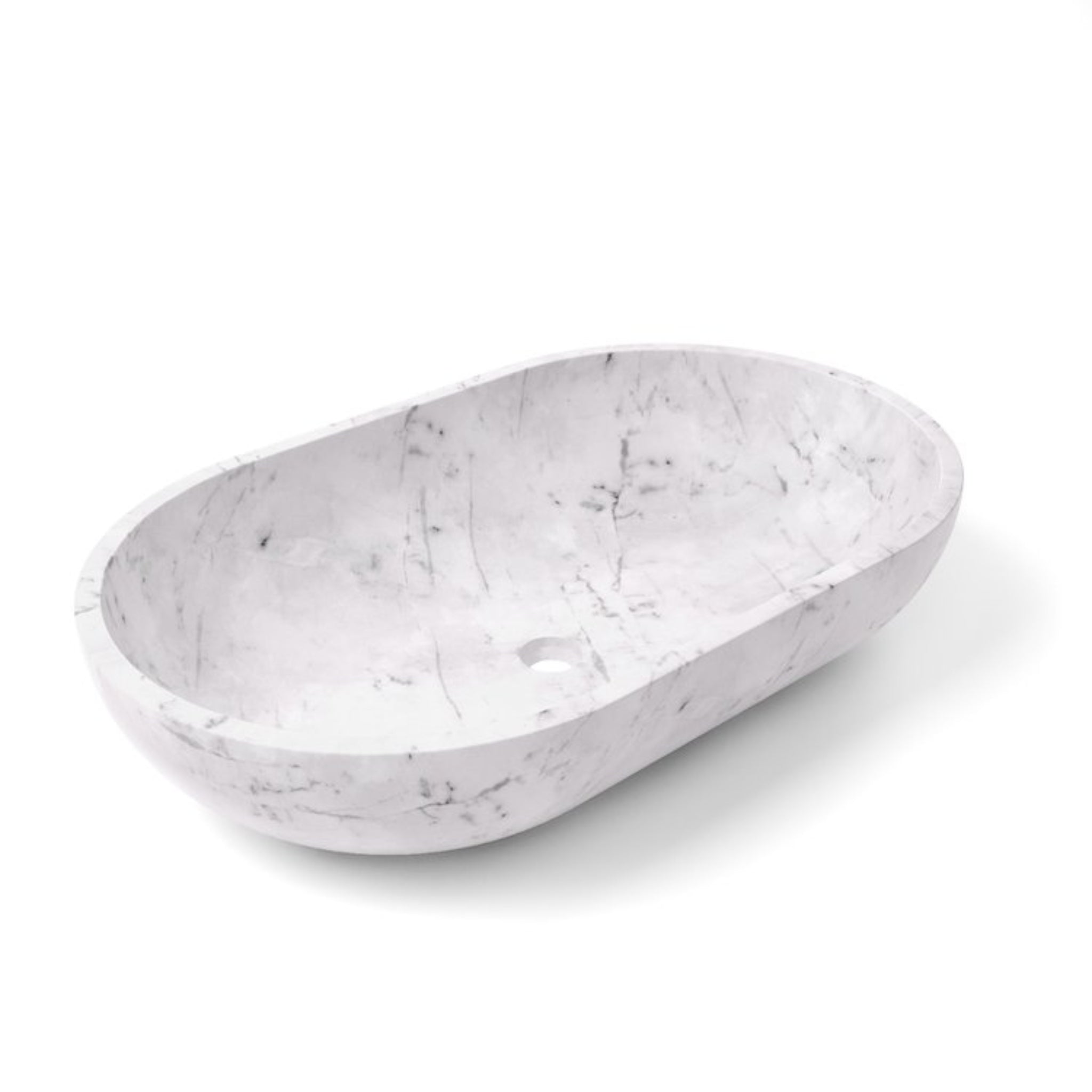 CARVUS VAYU OVAL ABOVE COUNTER MARBLE BASIN ANDHI WHITE 482MM