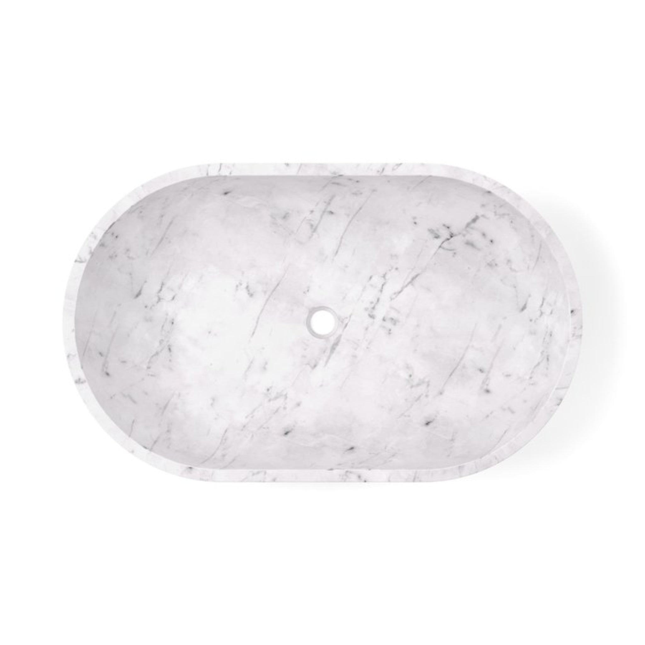 CARVUS VAYU OVAL ABOVE COUNTER MARBLE BASIN ANDHI WHITE 482MM