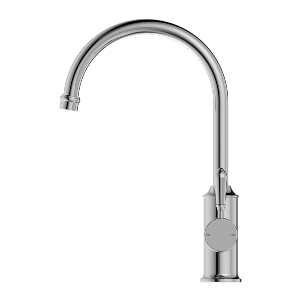 NERO YORK KITCHEN MIXER WITH METAL LEVER 347MM CHROME