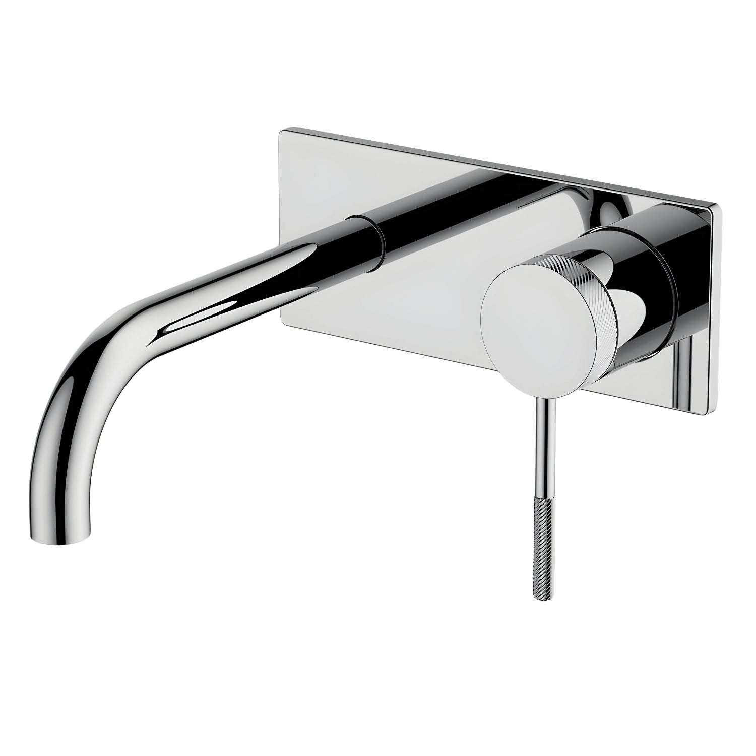 GARETH ASHTON POCO KNURLED WALL BASIN / BATH MIXER SET CHROME (AVAILABLE IN 165MM AND 220MM)