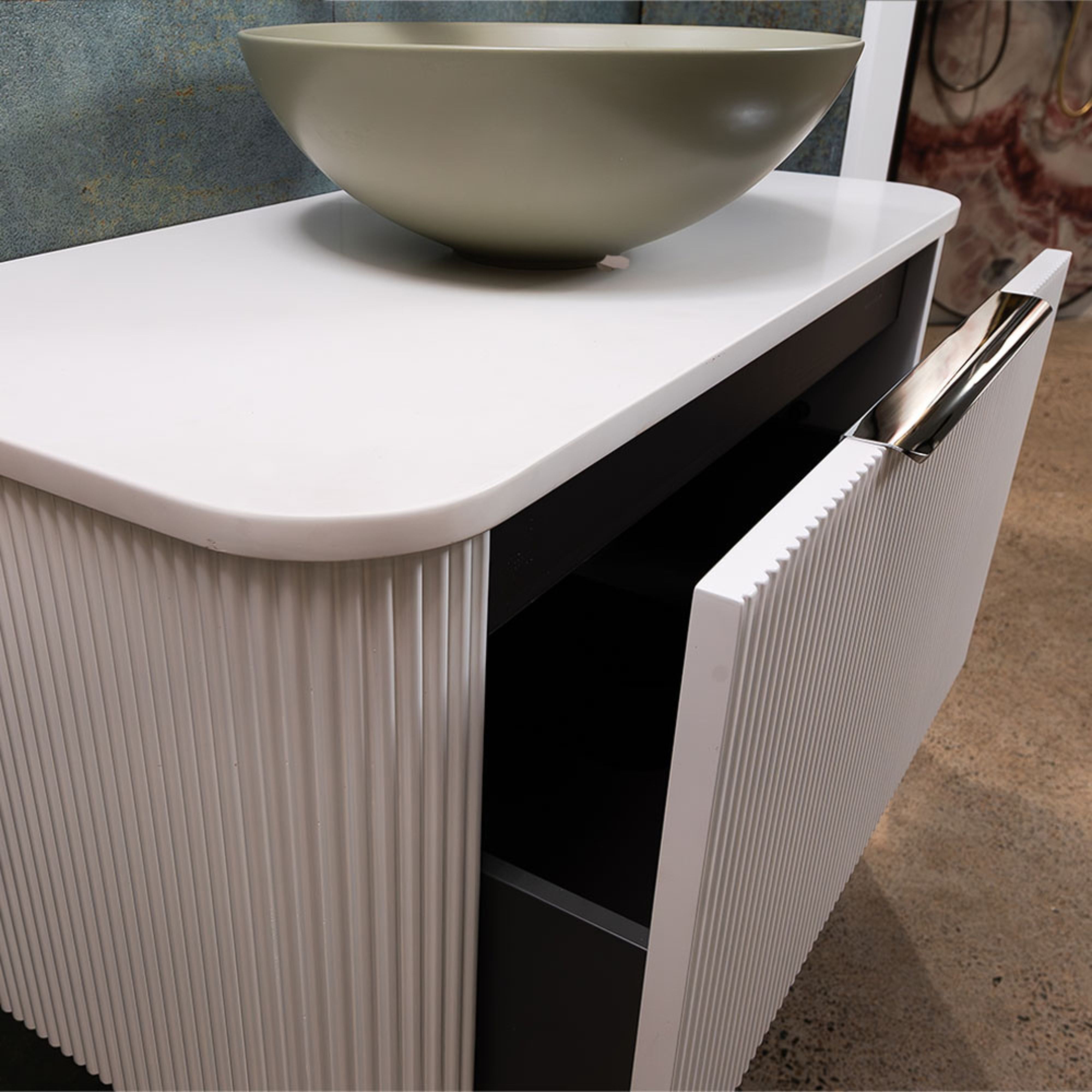 FIENZA MINKA SATIN WHITE 750MM SINGLE BOWL WALL HUNG VANITY