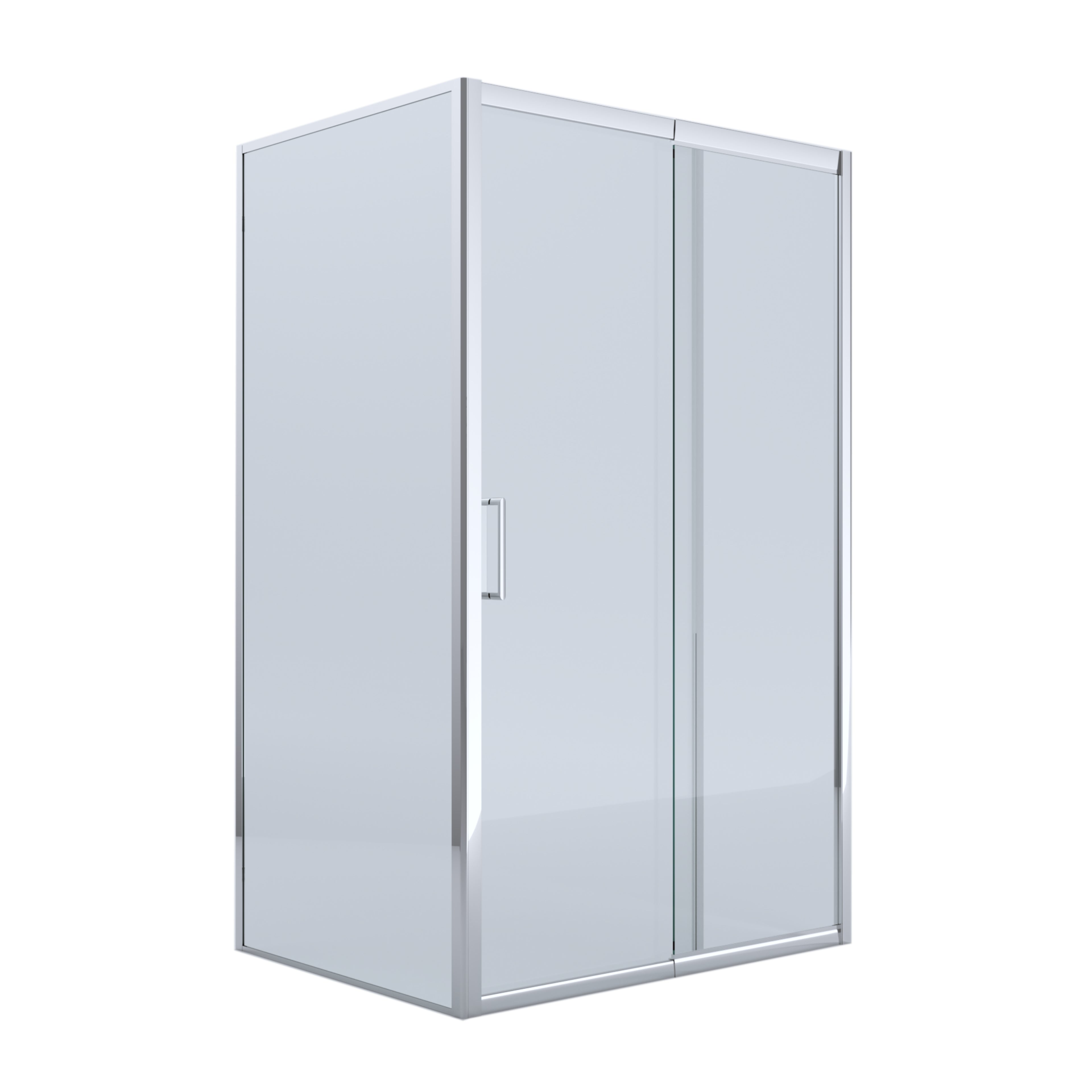 BELLA VISTA MIRAMAR SEMI FRAMED SLIDING FRONT AND RETURN PANEL SHOWER SCREEN CHROME