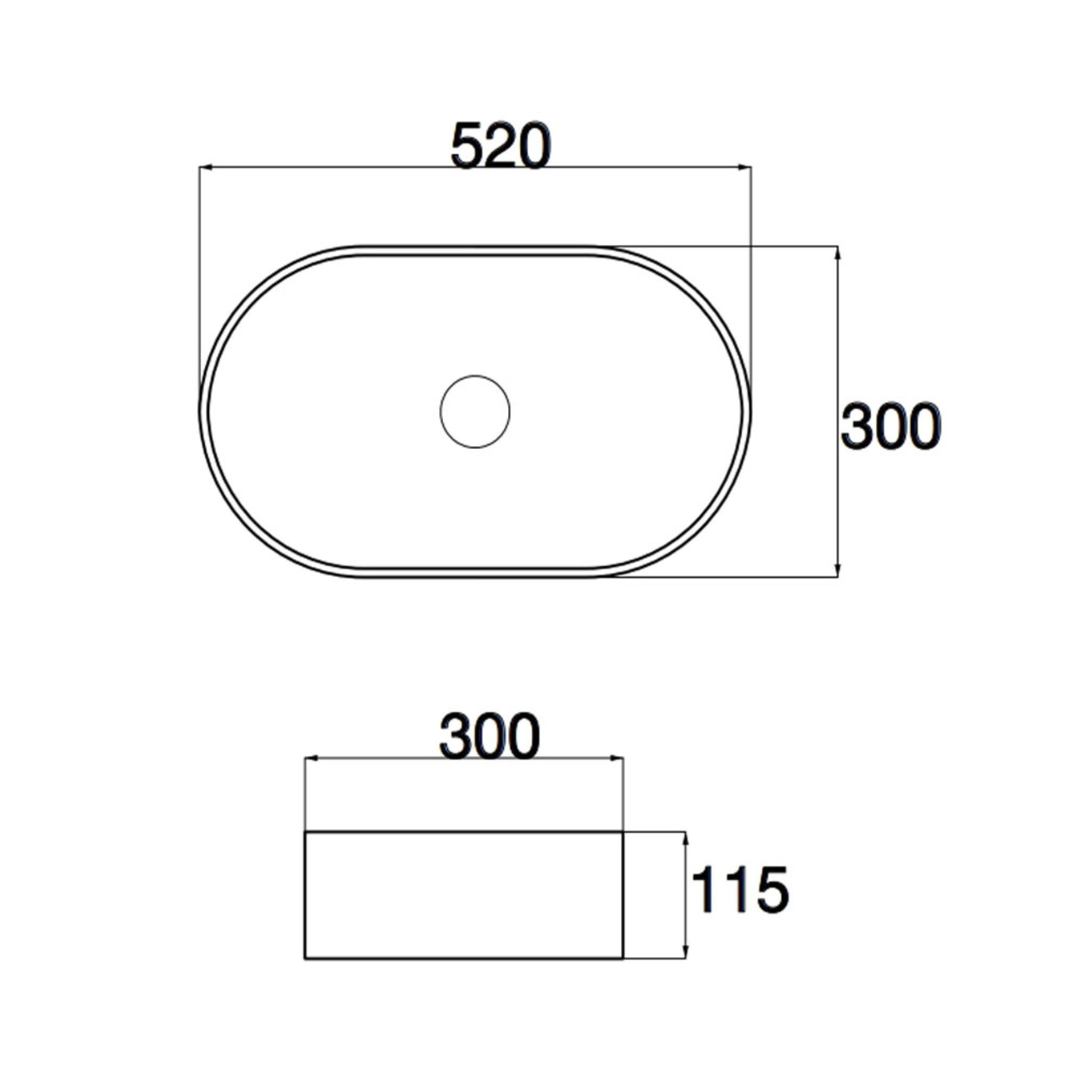 AQUAPERLA CERAMIC FLUTED ABOVE COUNTER BASIN MATTE WHITE 520MM