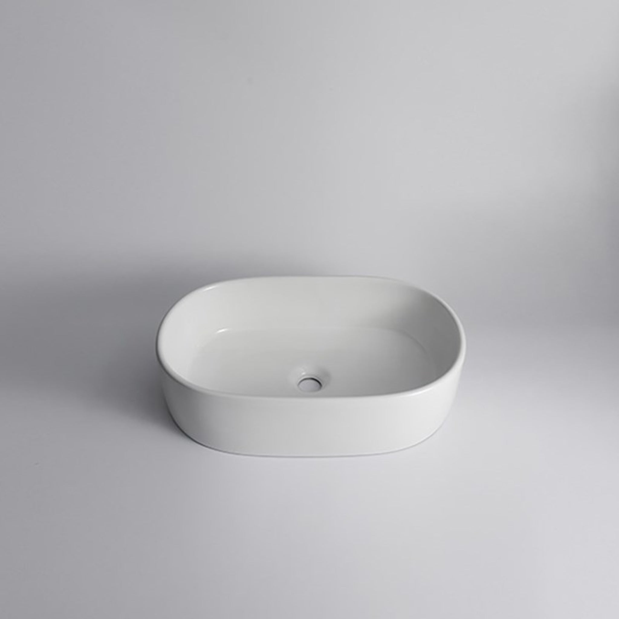 AQUAPERLA CERAMIC OVAL ABOVE COUNTER BASIN GLOSS WHITE 560MM