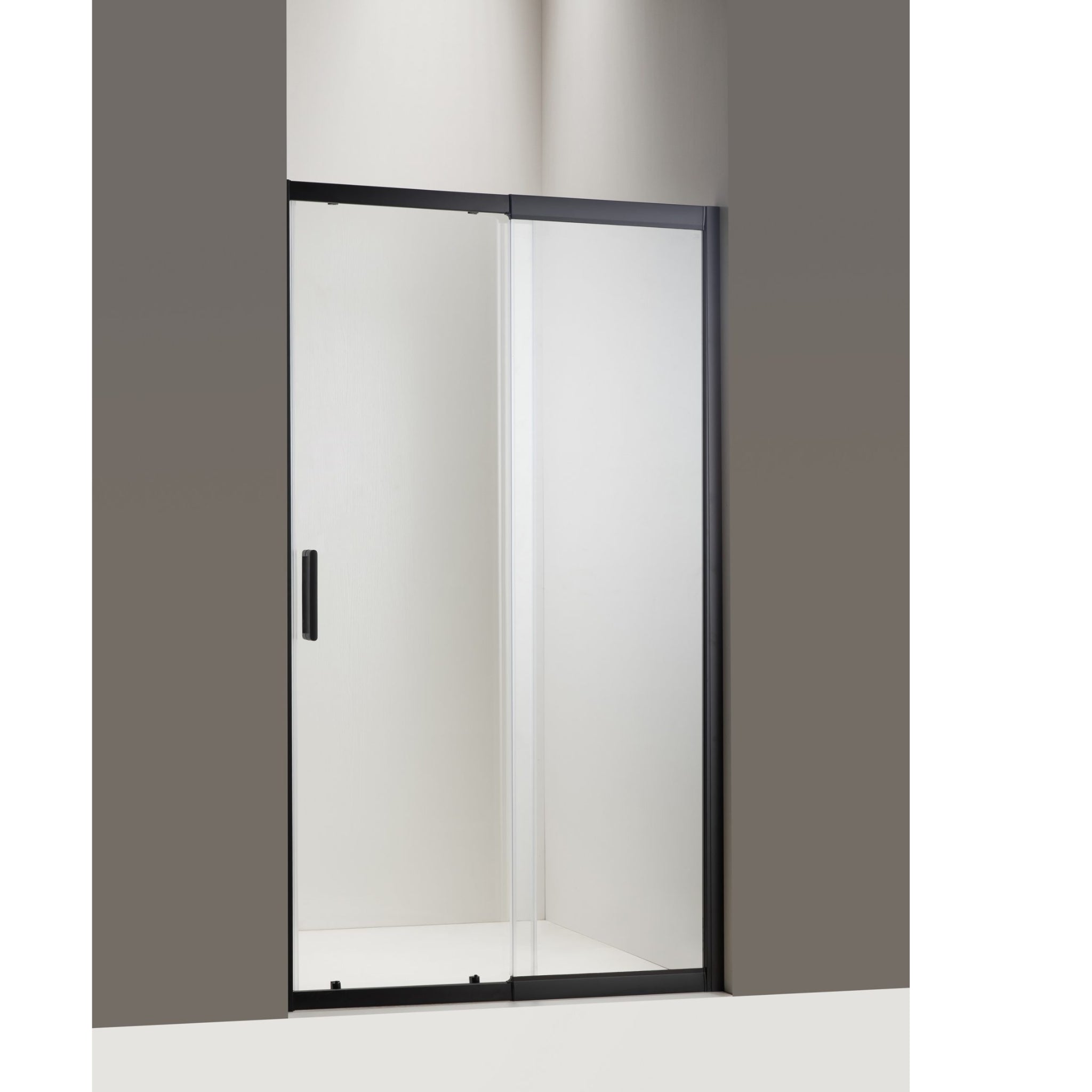 BELLA VISTA MIRAMAR SEMI FRAMED SLIDING FRONT ONLY SHOWER SCREEN BLACK