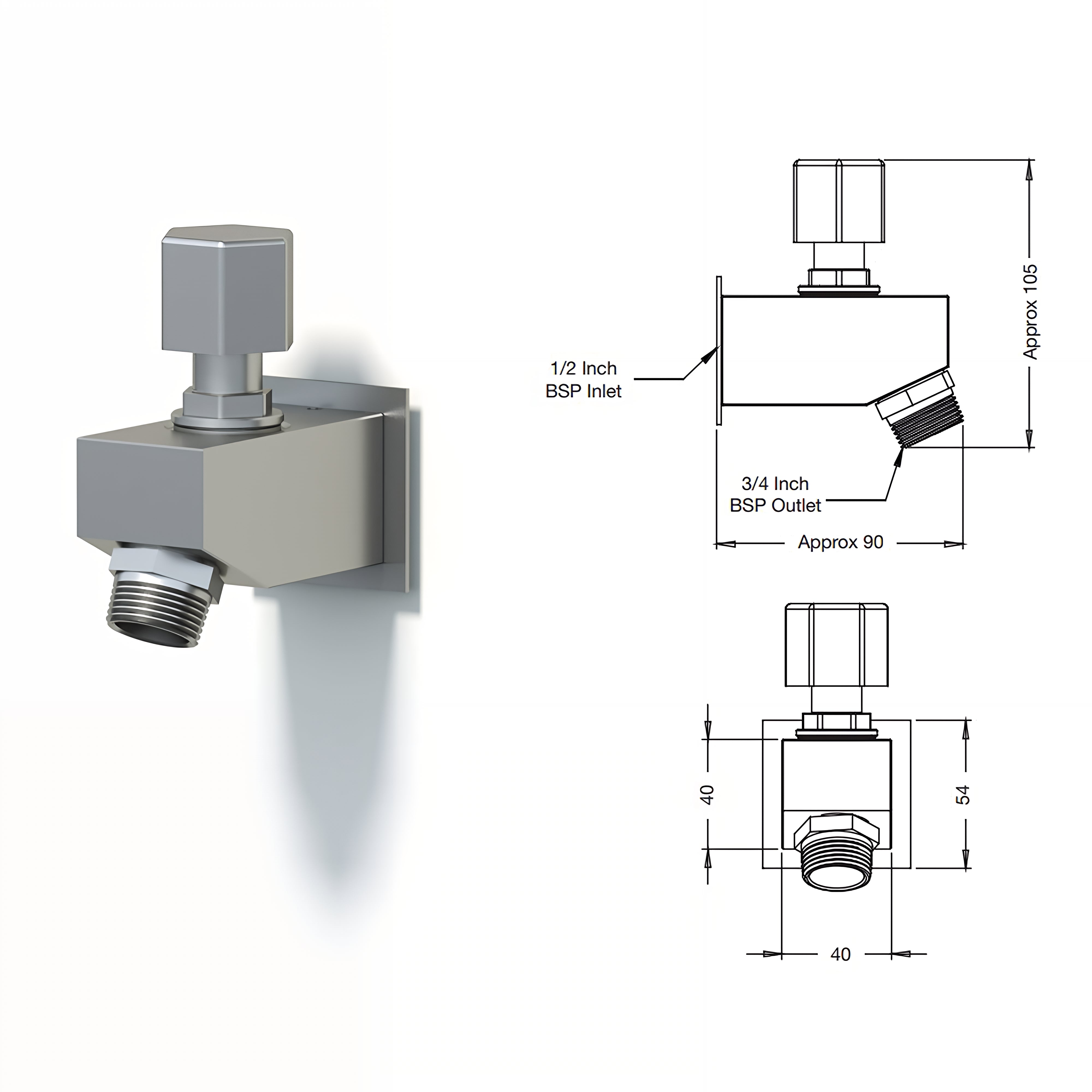 RAINWARE MIAMI OUTDOOR FOOTWASH TAP STAINLESS STEEL