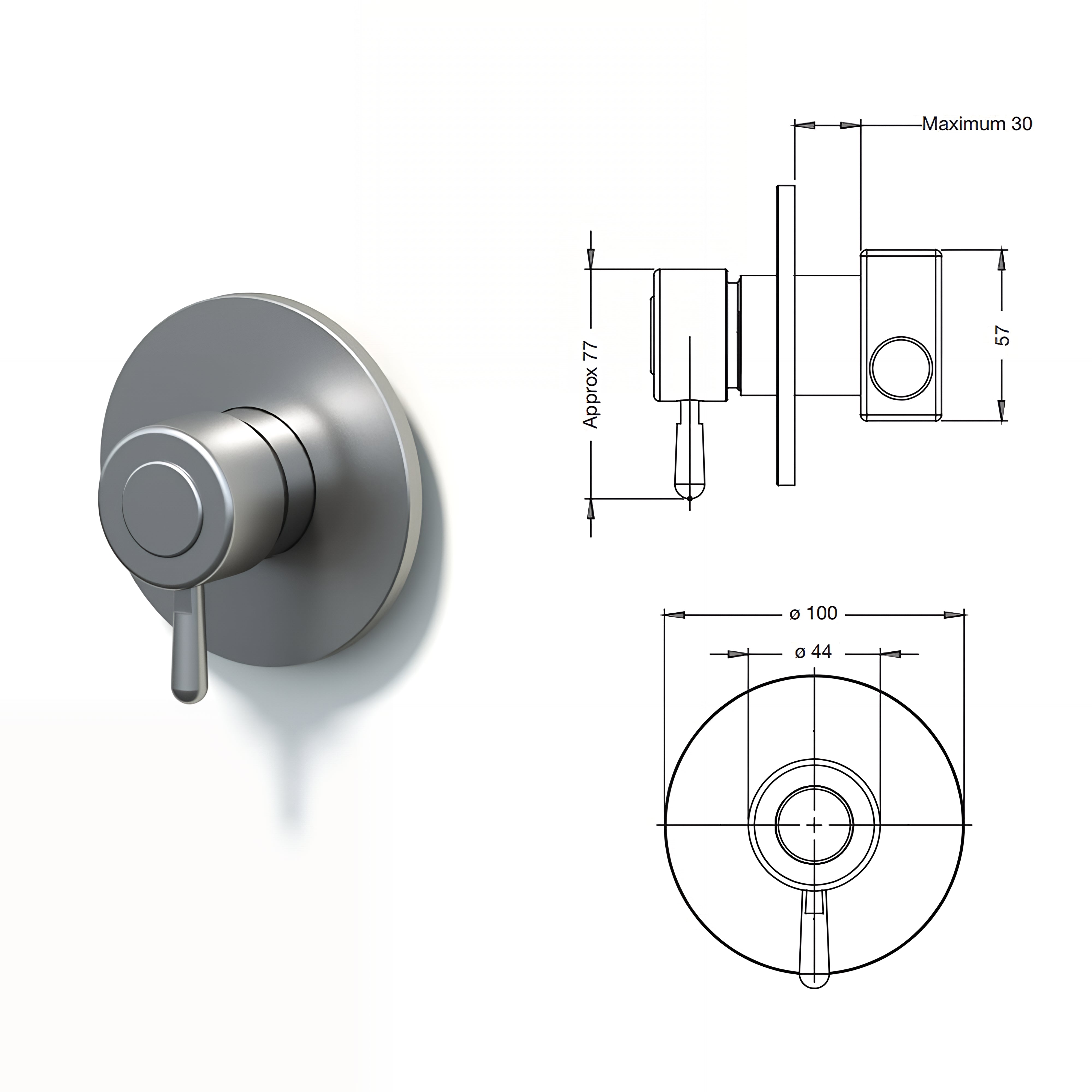 RAINWARE MARENGO OUTDOOR HOT AND COLD WALL MIXER STAINLESS STEEL