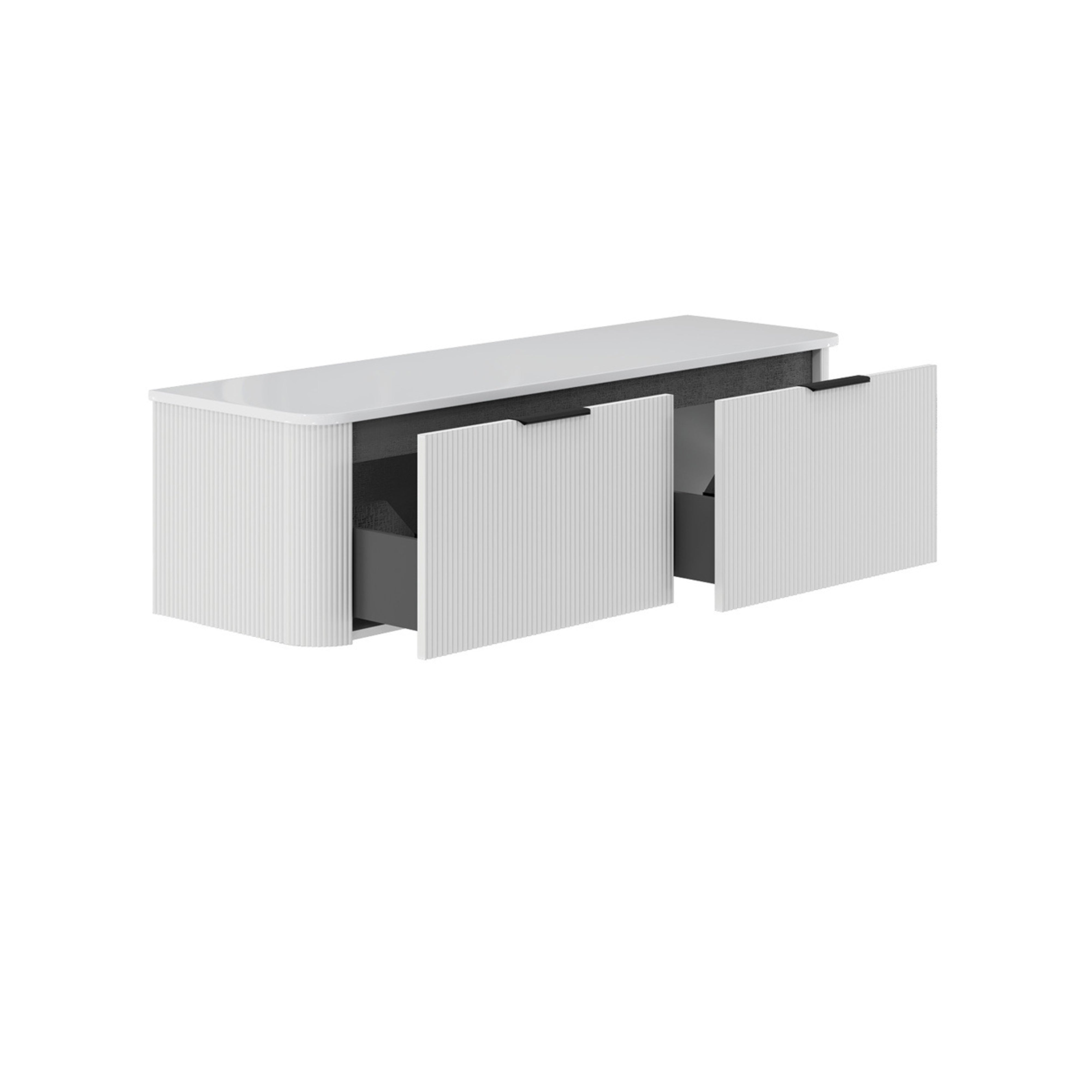 FIENZA MINKA SATIN WHITE 1500MM DOUBLE BOWL WALL HUNG VANITY