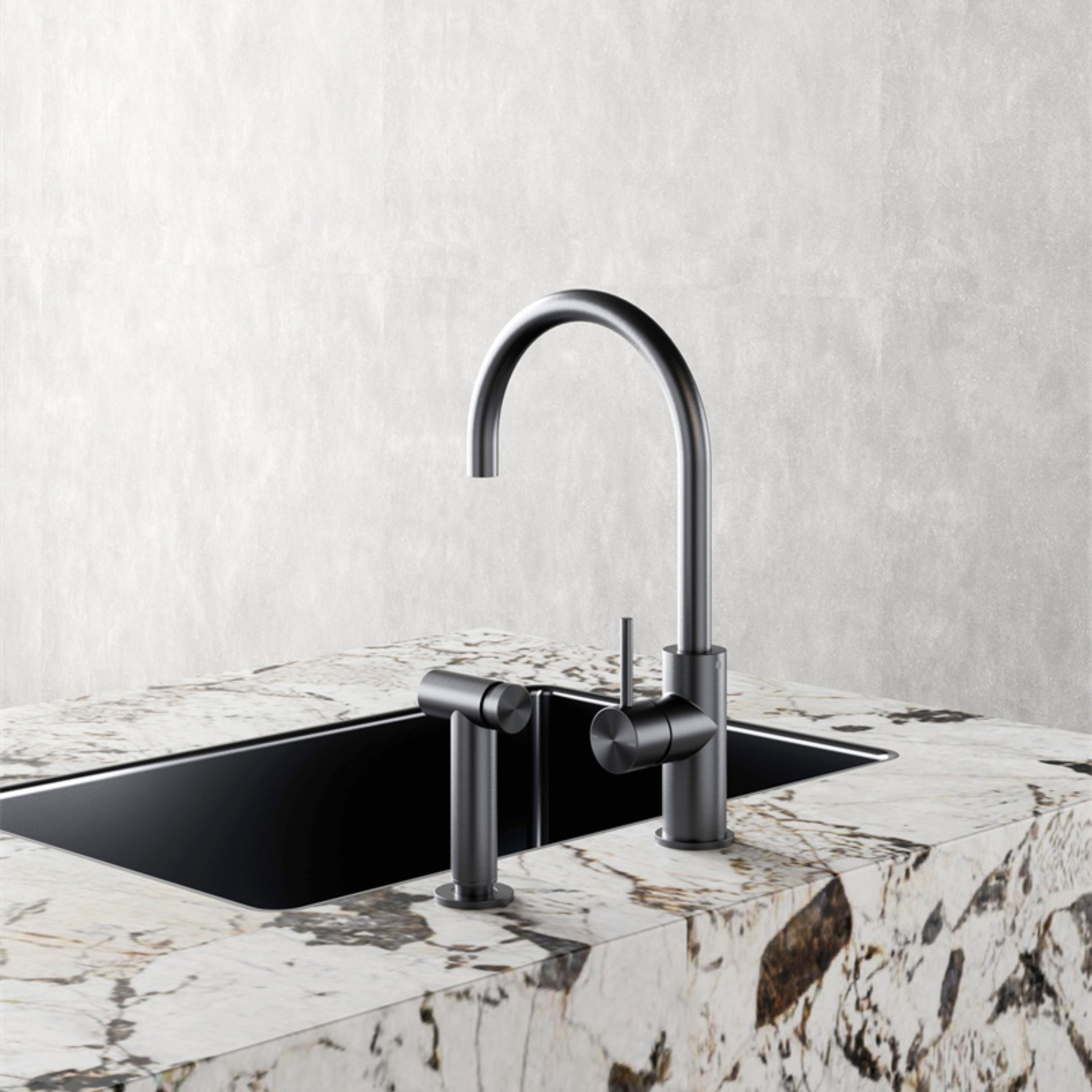 NERO ZEN PULL-OUT SINK MIXER WITH HAND SPRAY 356MM GRAPHITE