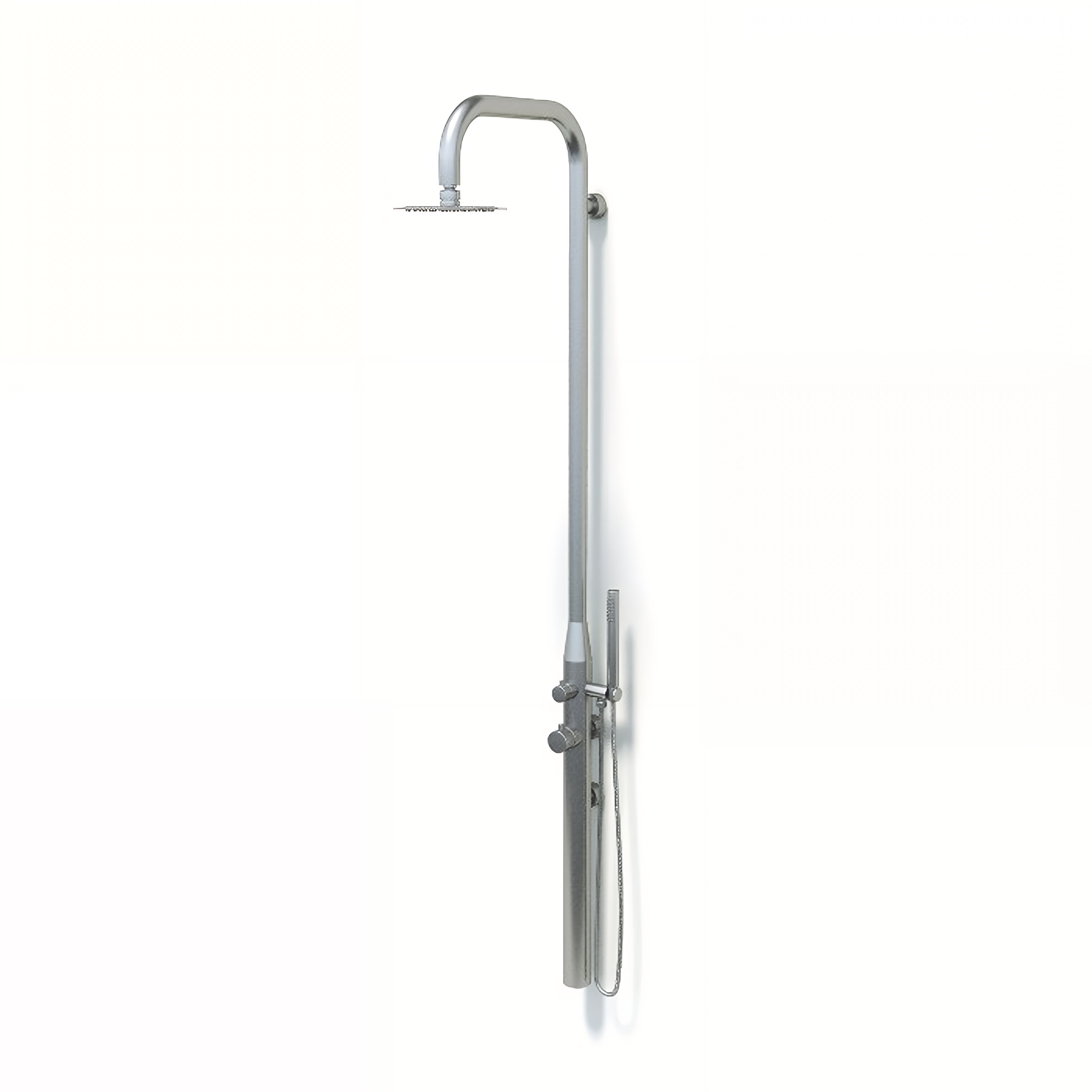 RAINWARE COLLAROY WALL MOUNTED OUTDOOR HOT AND COLD SHOWER AND HANDHELD STAINLESS STEEL