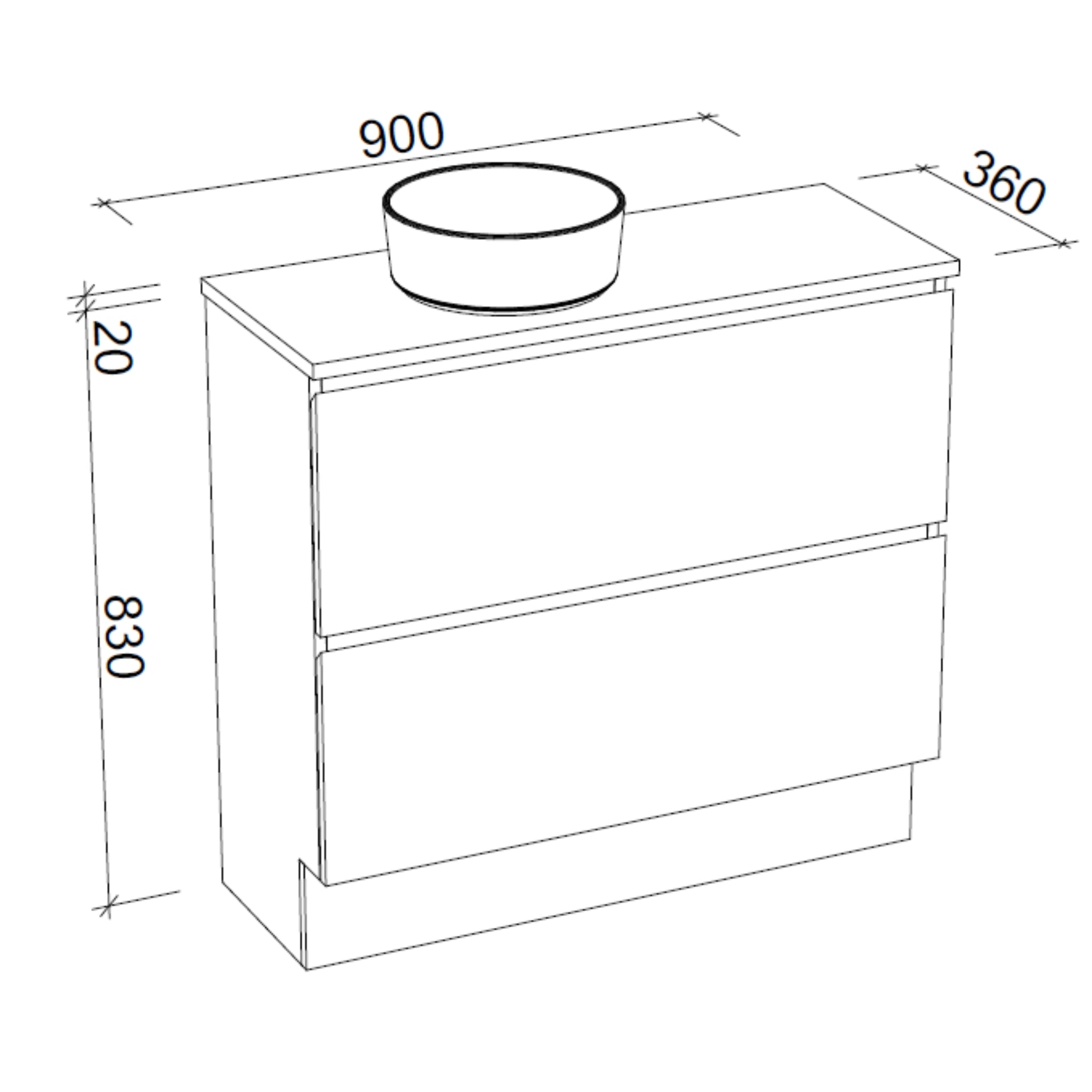 Test 2 TIMBERLINE BILLIE SPACE SAVING CUSTOM FLOOR STANDING VANITY (ALL SIZING) (Copy)