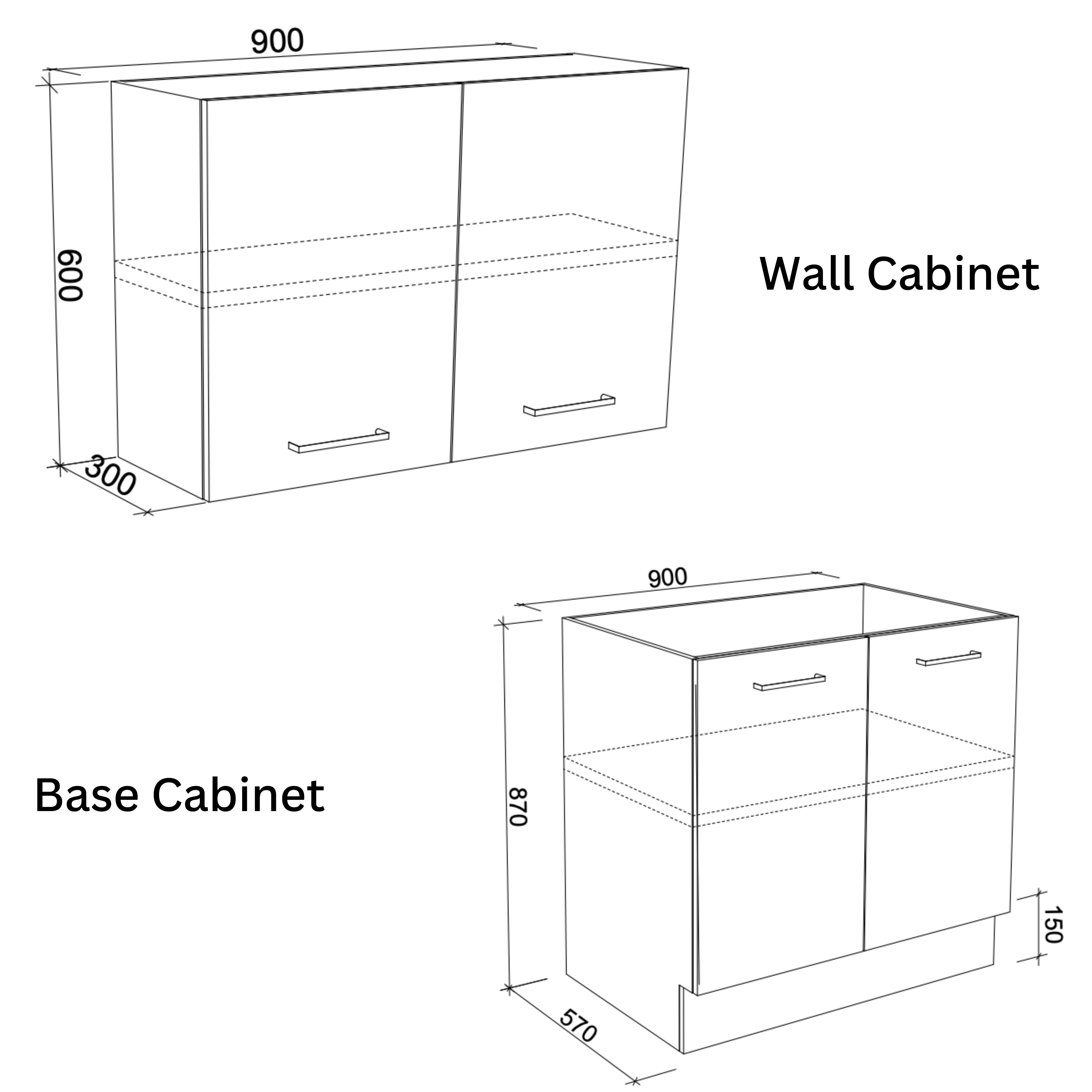 TIMBERLINE CUSTOM 915MM LAUNDRY AND WALL CABINET PACKAGE