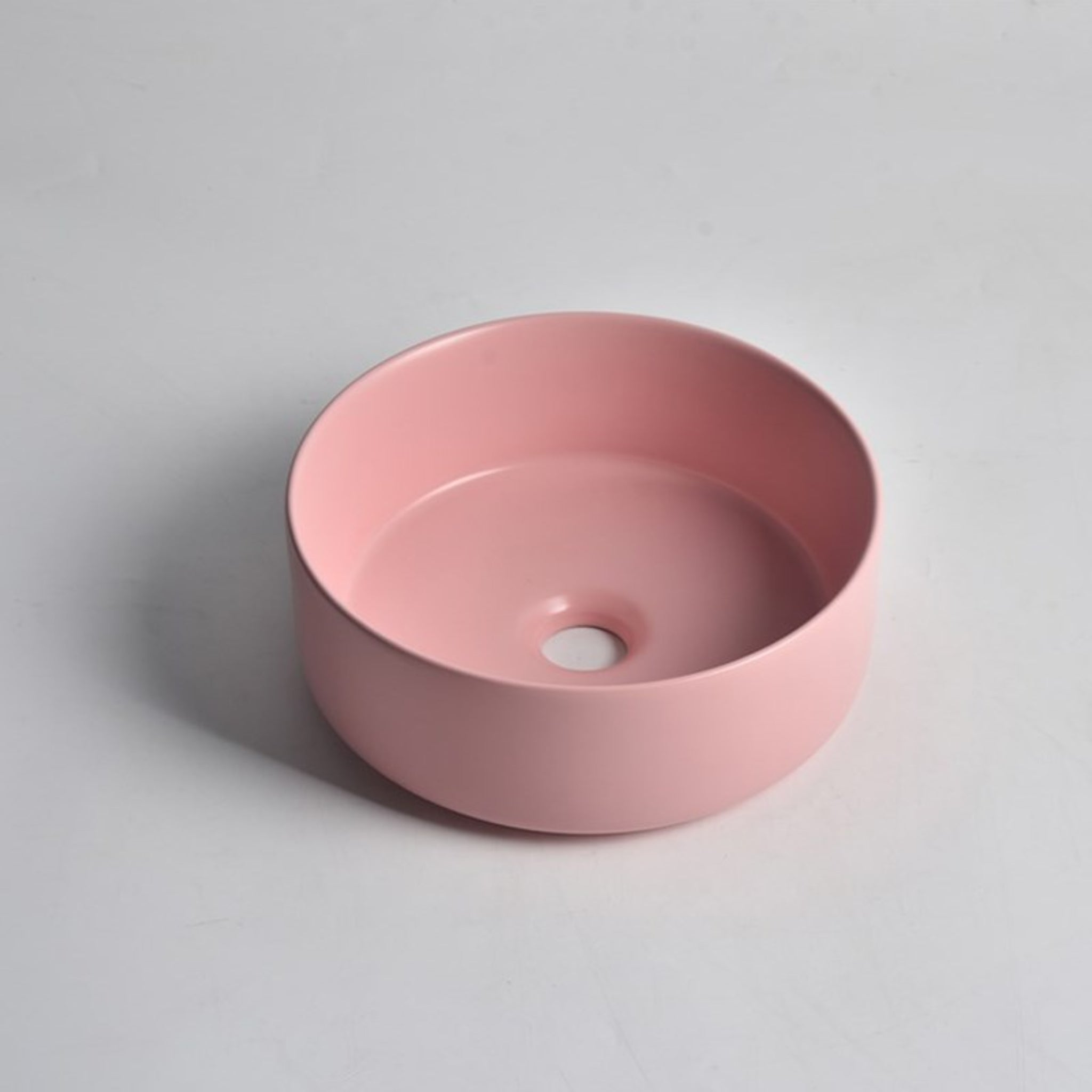 AQUAPERLA CERAMIC ROUND ABOVE COUNTER BASIN MATTE PINK 300MM