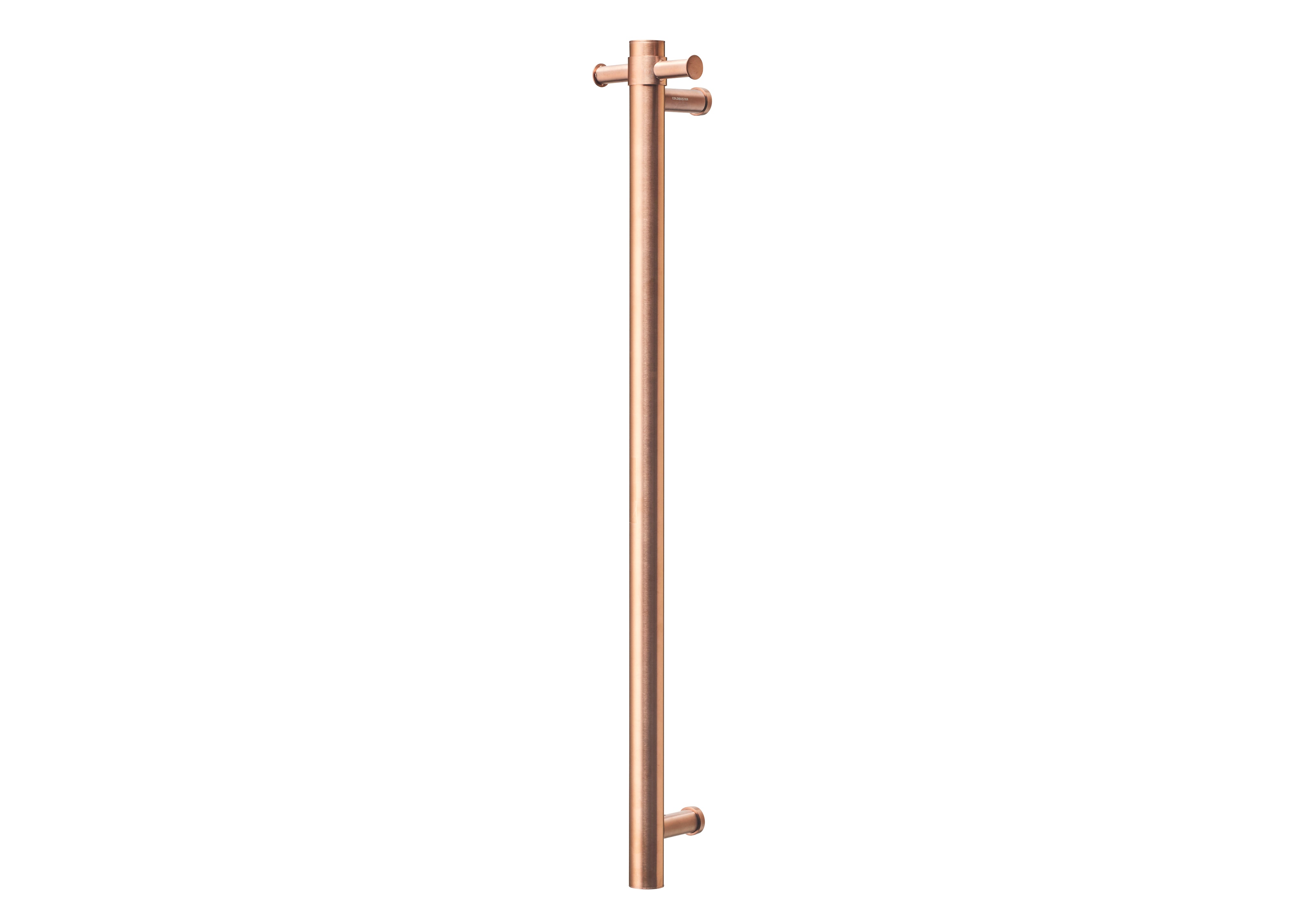 COLDBUSTER VERTICAL ROUND HEATED SINGLE TOWEL RAIL BRUSHED COPPER 900MM