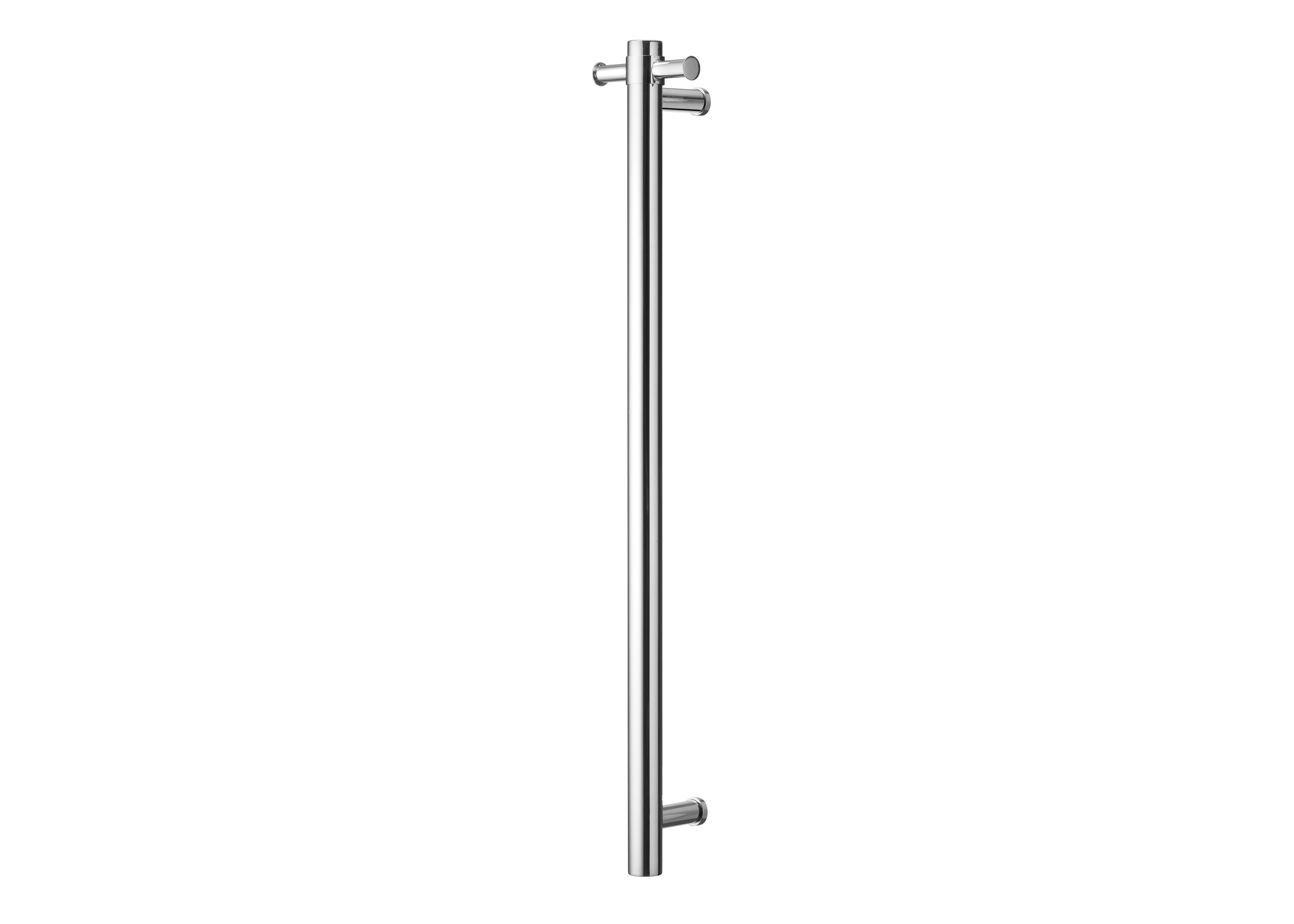 COLDBUSTER VERTICAL ROUND HEATED SINGLE TOWEL RAIL POLISHED STAINLESS STEEL 900MM