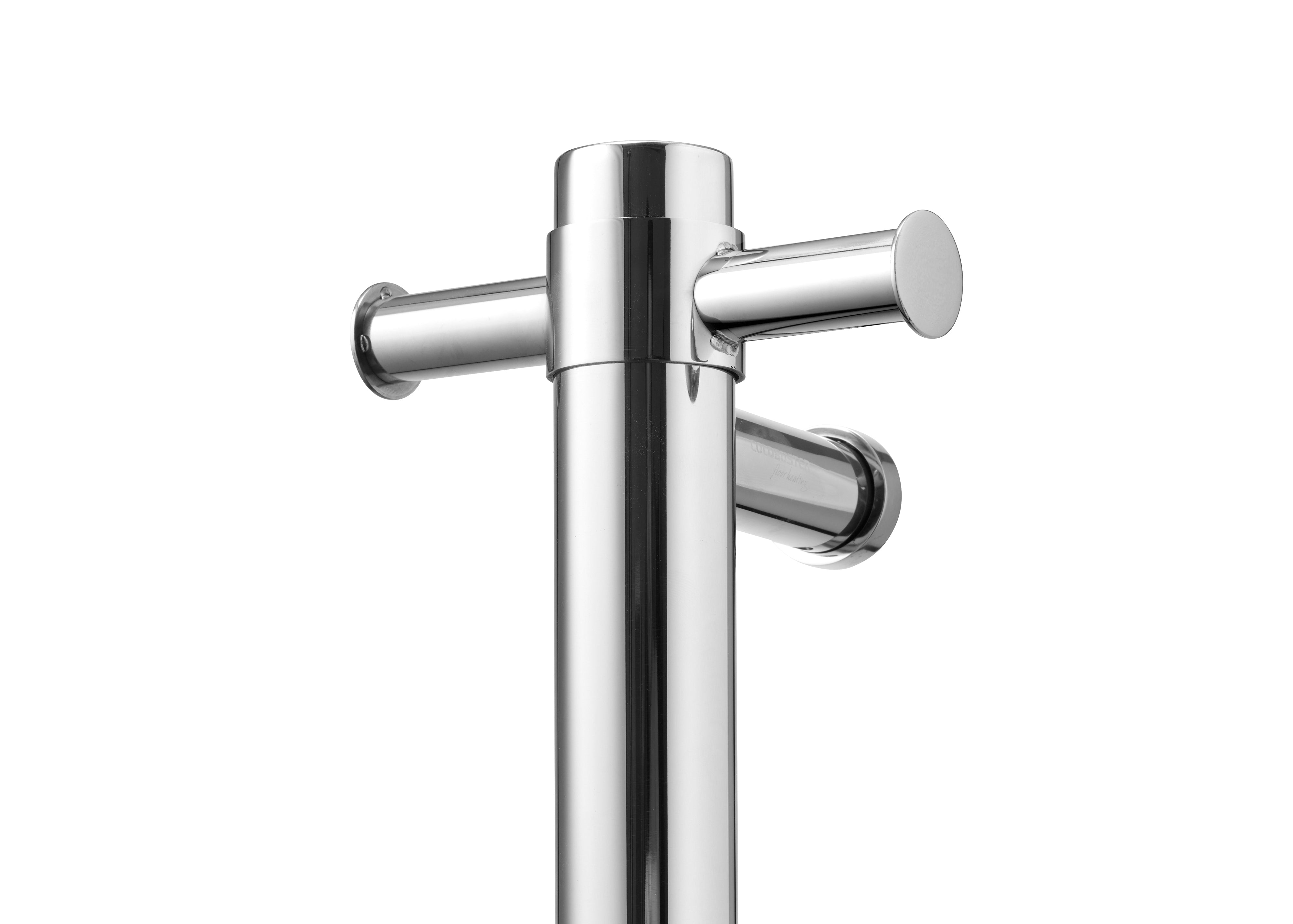 COLDBUSTER VERTICAL ROUND HEATED SINGLE TOWEL RAIL POLISHED STAINLESS STEEL 900MM