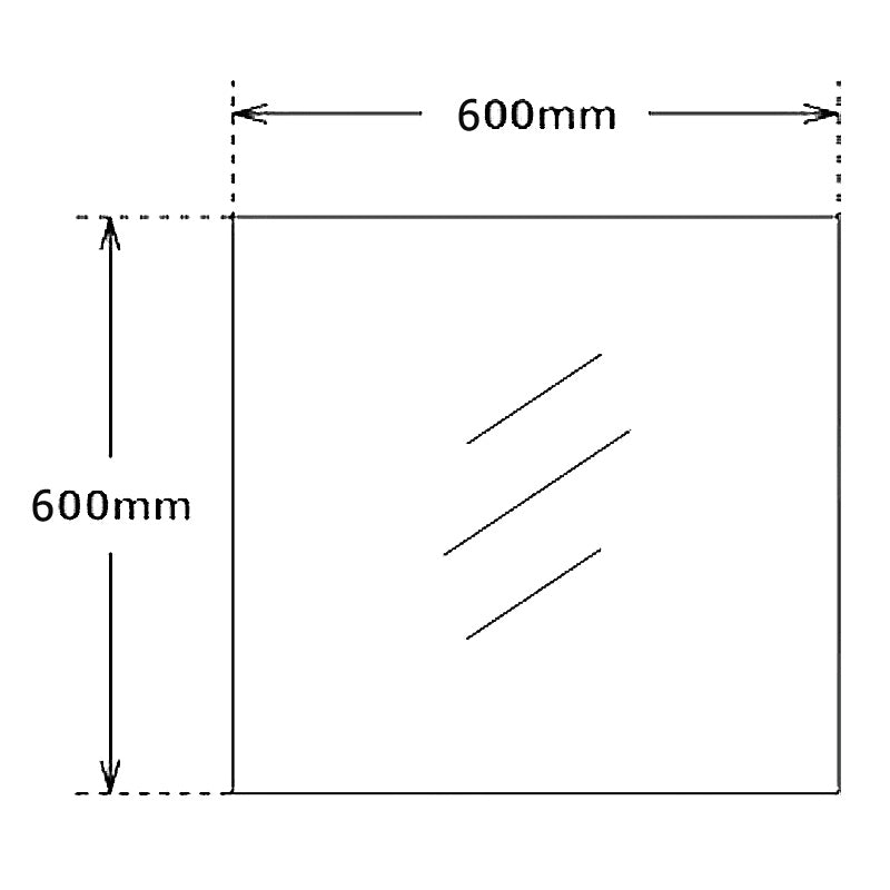 AQUAPERLA SQUARE NON LED MIRROR SILVER 600MM