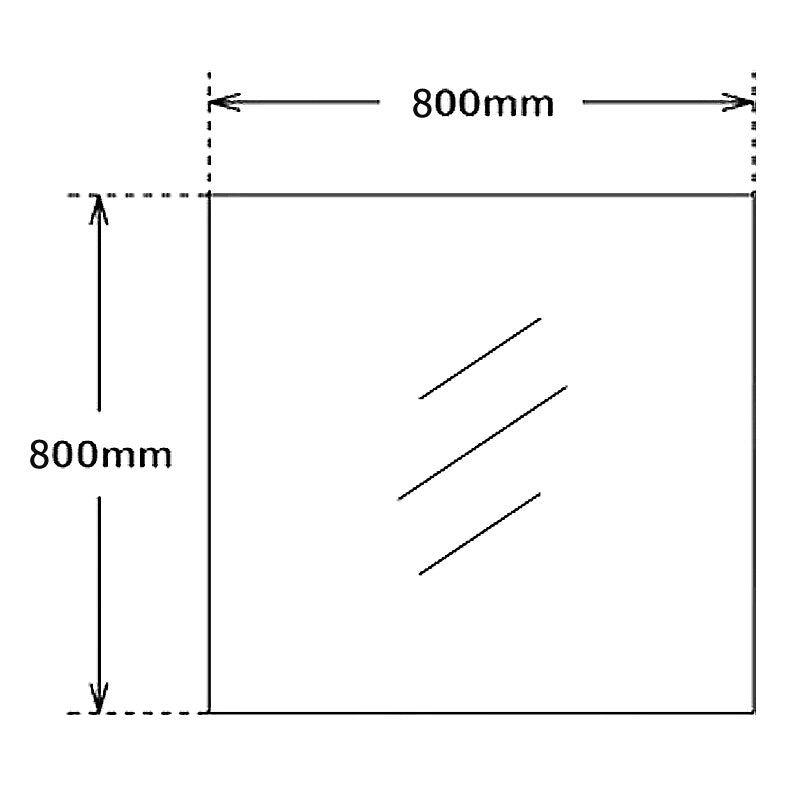 AQUAPERLA SQUARE NON LED MIRROR SILVER 800MM