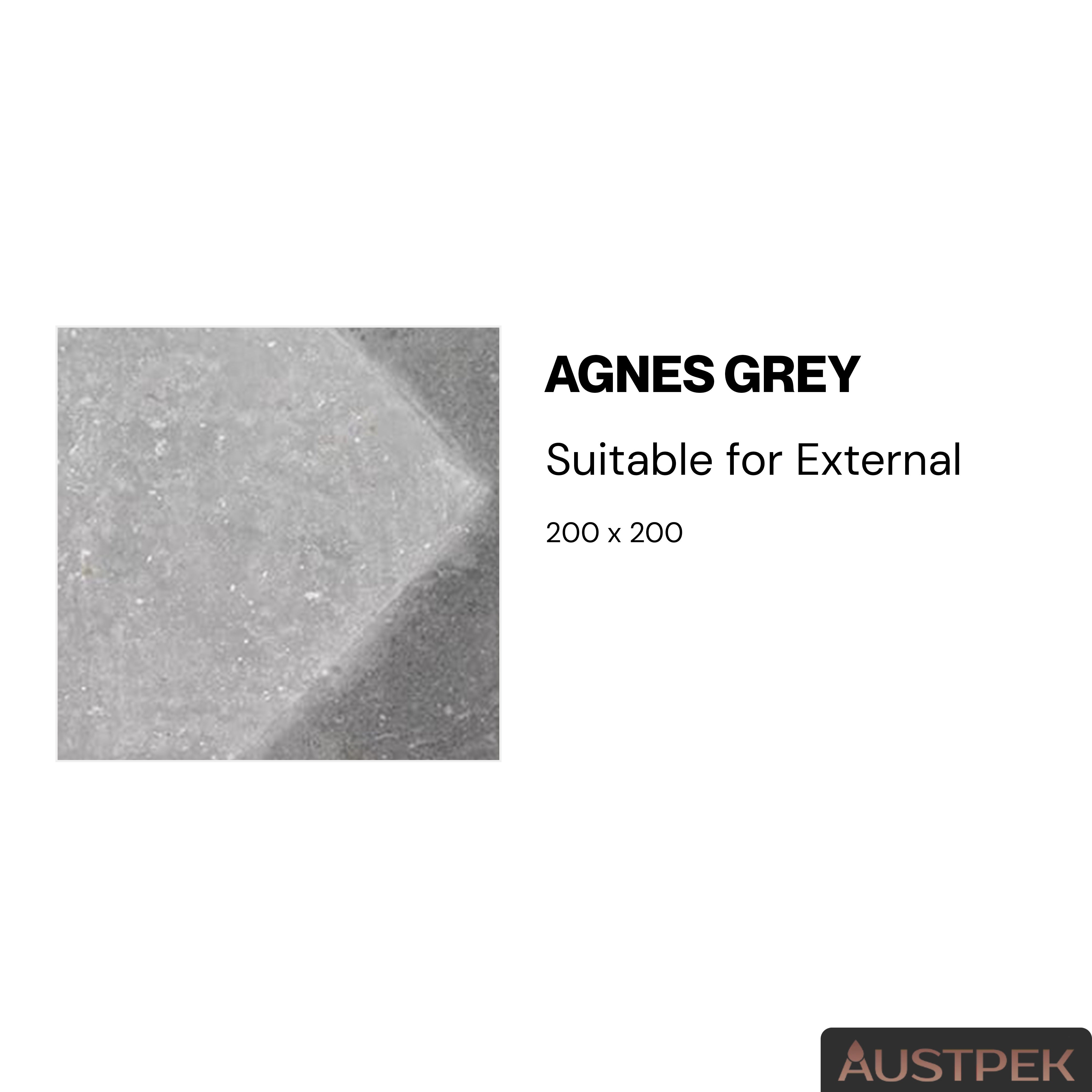 ELITE AGNES GREY MATTE 200X200MM SQUARE TILE (PER BOX)