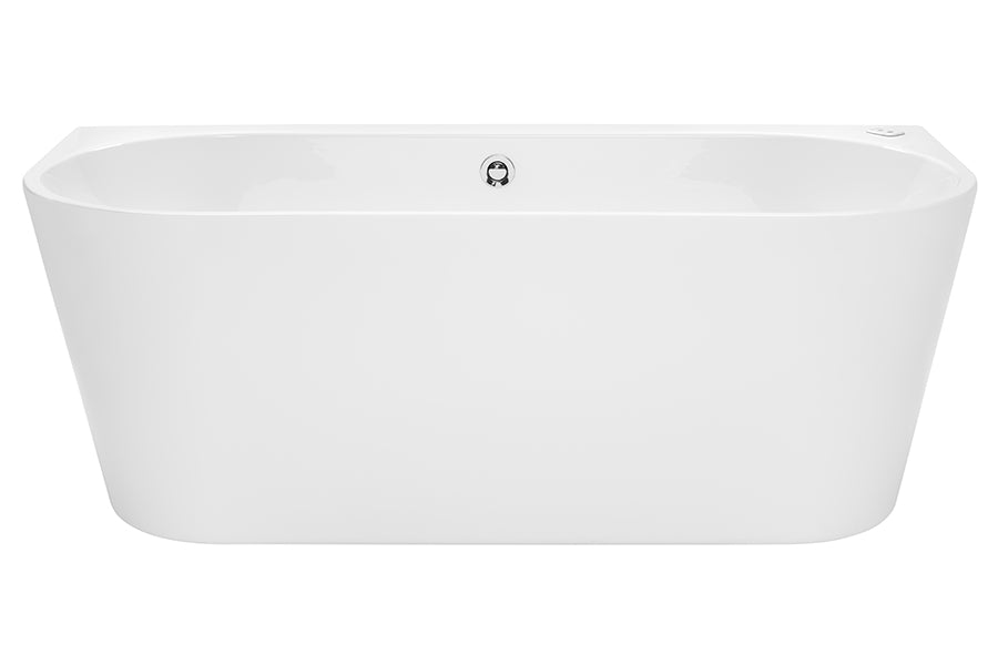 DECINA ALEGRA CONTOUR BACK-TO-WALL FREESTANDING SPA BATHTUB GLOSS WHITE (AVAILABLE IN 1500MM AND 1700MM) WITH 12-JETS