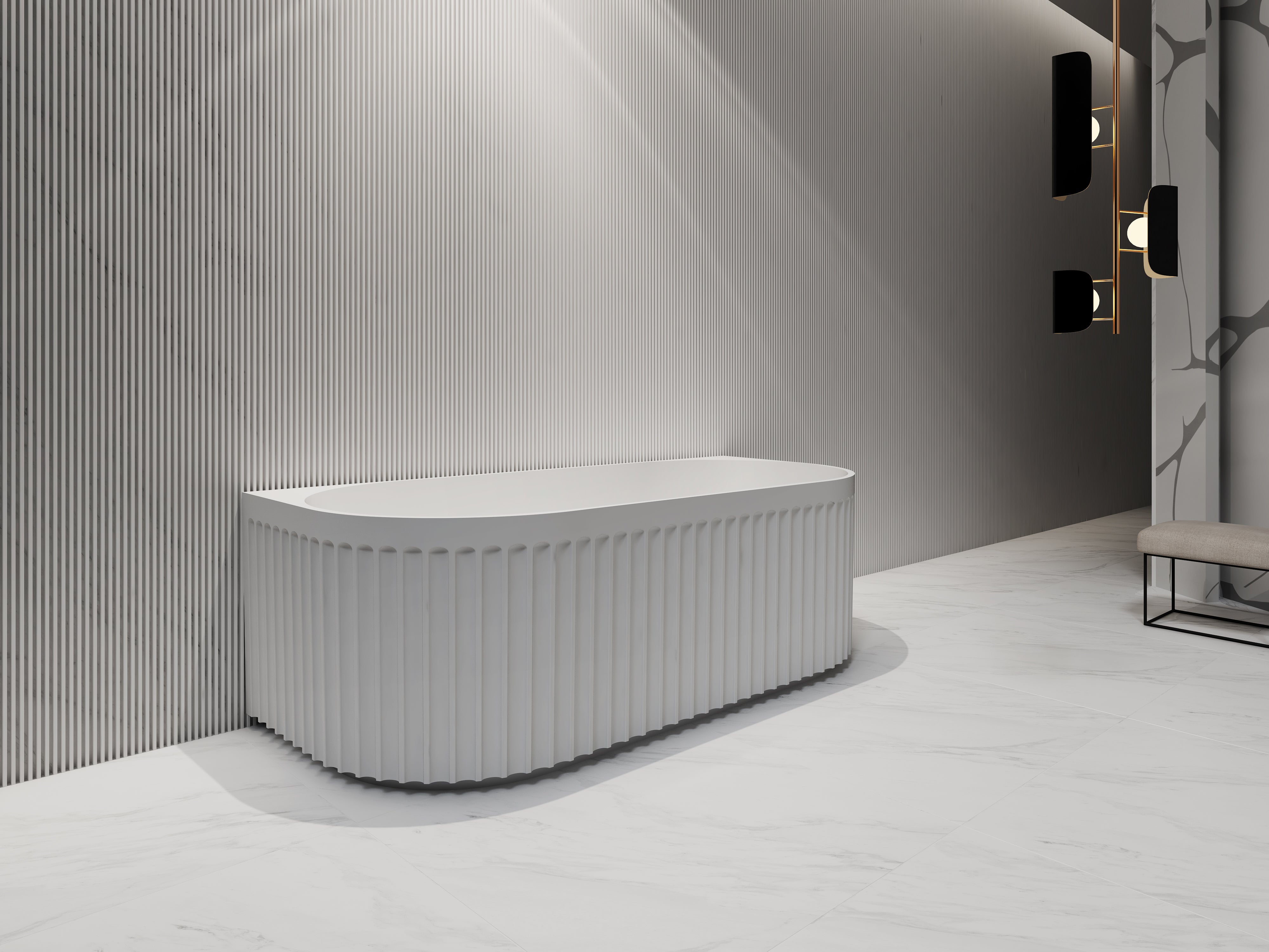 INFINITY ARTEMIS BACK-TO-WALL BATHTUB MATTE WHITE (AVAILABLE IN 1500MM AND 1700MM)