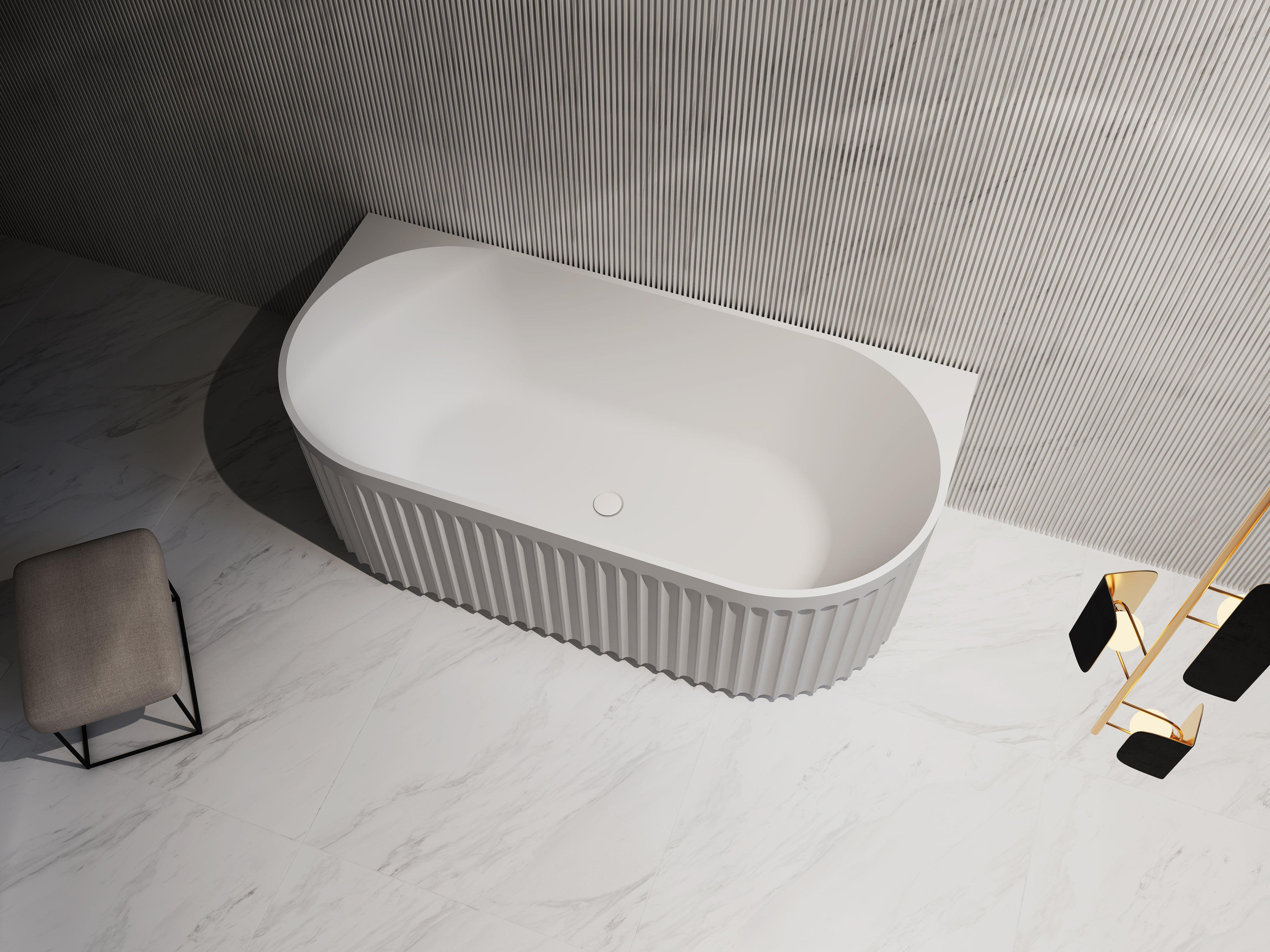 INFINITY ARTEMIS BACK-TO-WALL BATHTUB MATTE WHITE (AVAILABLE IN 1500MM AND 1700MM)