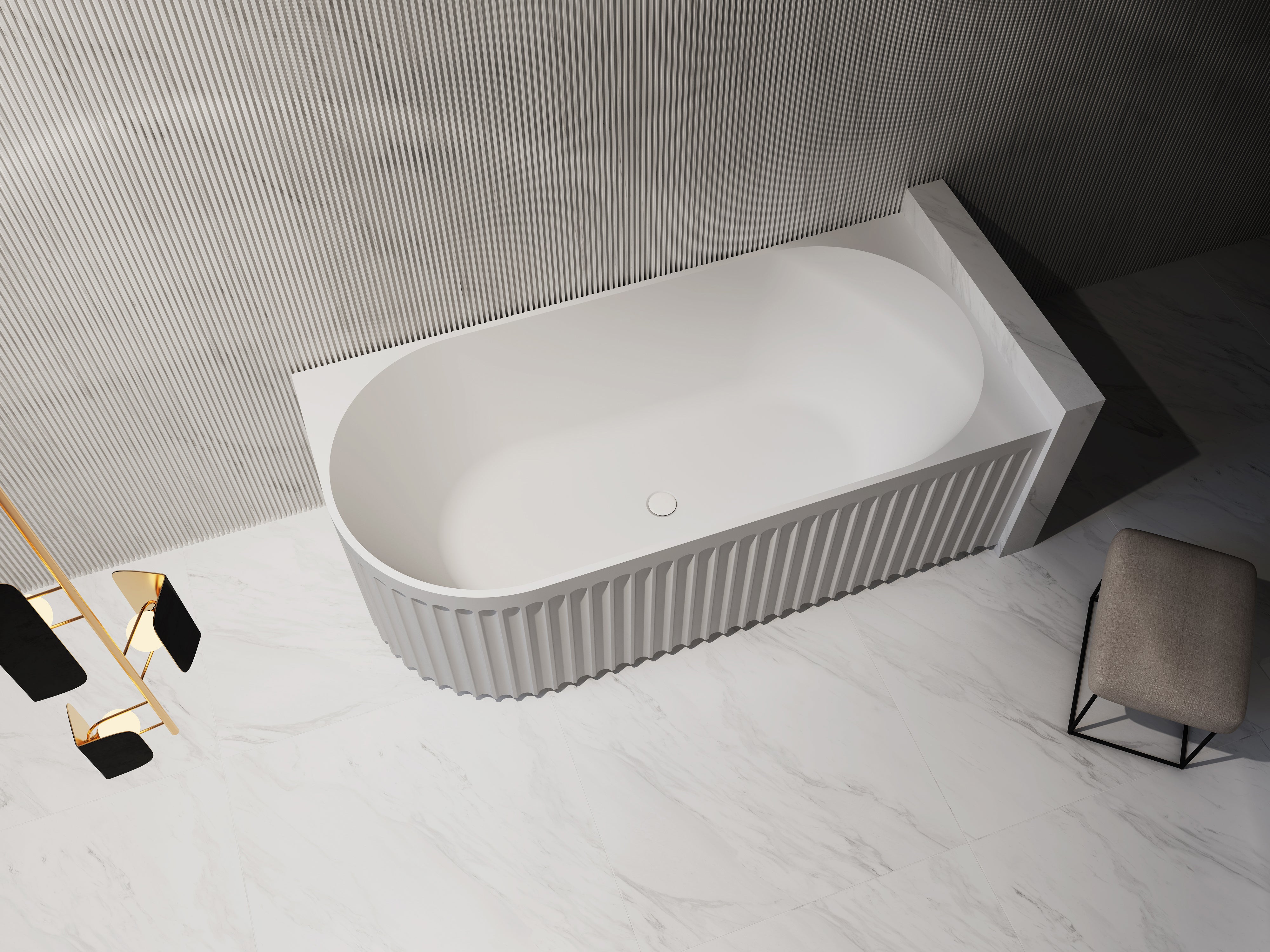 INFINITY ARTEMIS RIGHT CORNER BATHTUB MATTE WHITE (AVAILABLE IN 1500MM AND 1700MM)