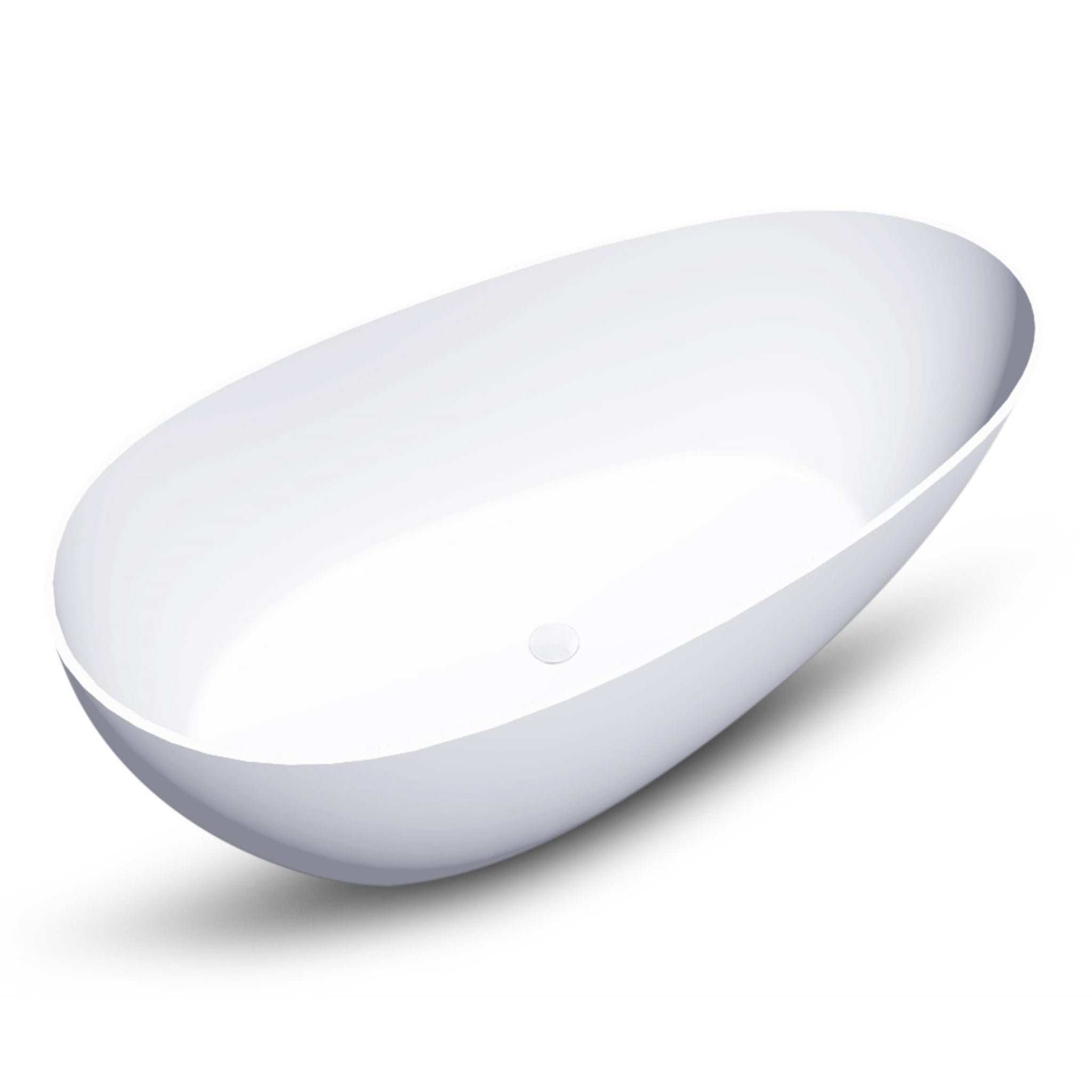 KASKADE ALICE FREESTANDING STONE BATH MATTE WHITE 1700MM