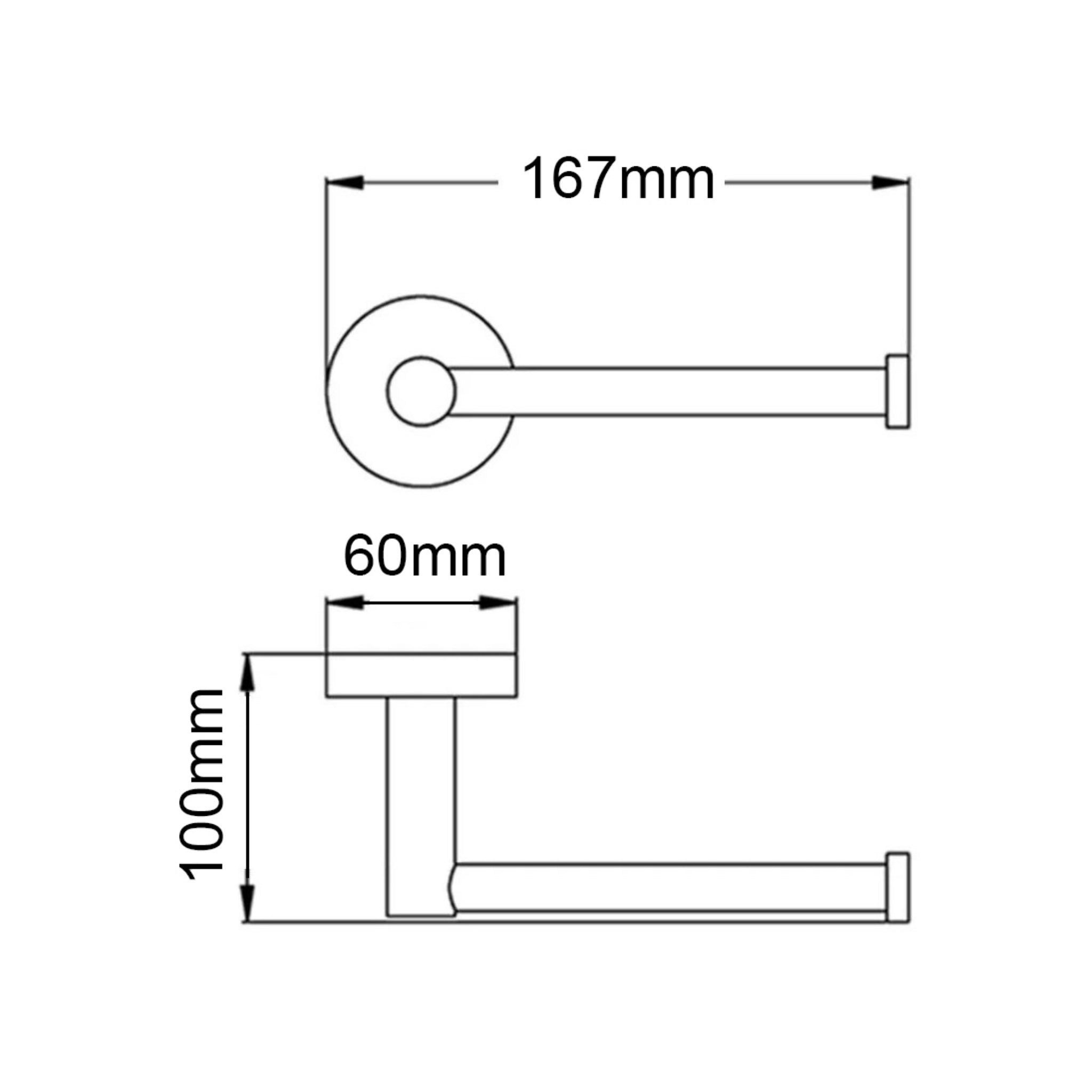 AQUAPERLA LUCID PIN TOILET PAPER HOLDER 167MM BLACK