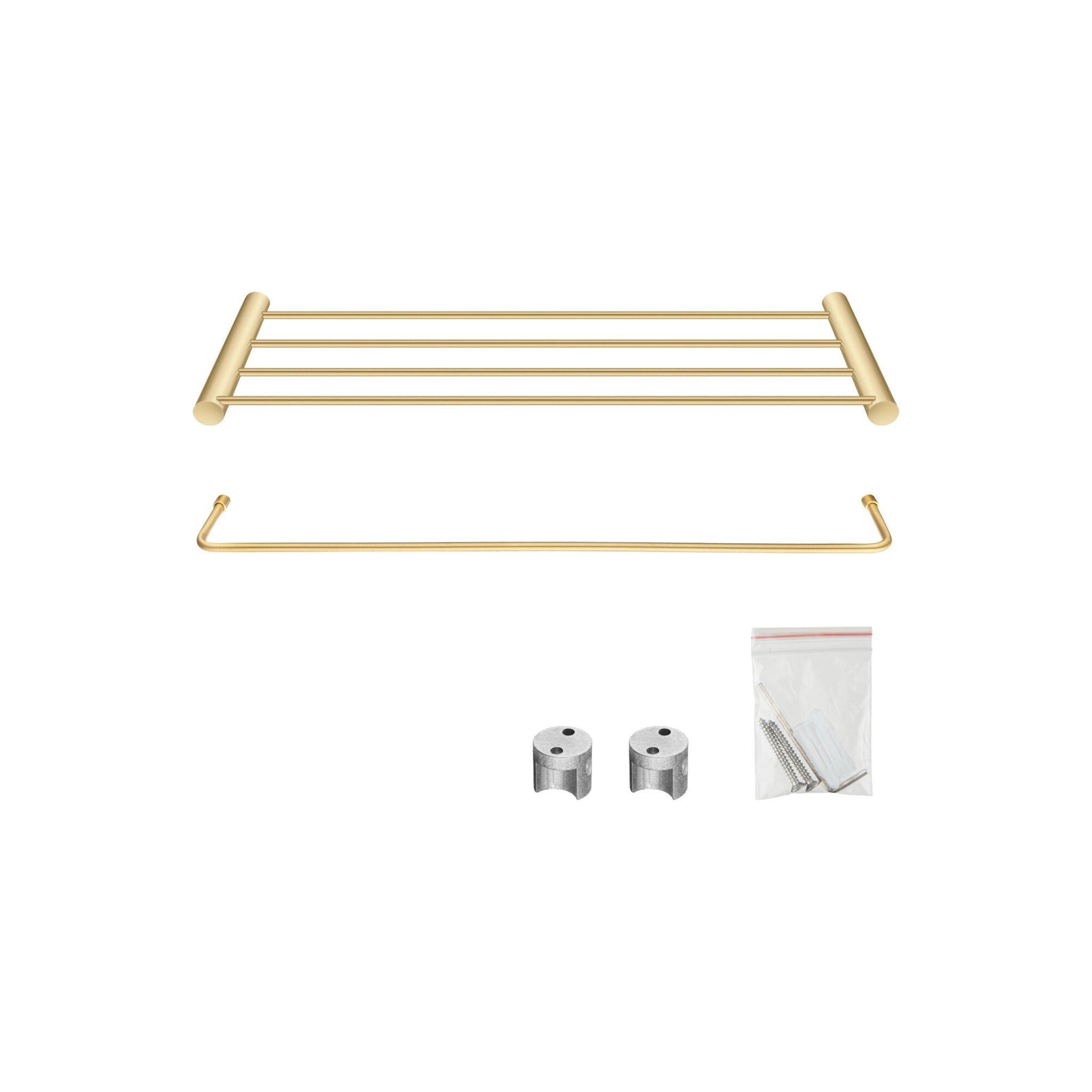 AQUAPERLA SHOWER SHELF 600MM BRUSHED BRASS