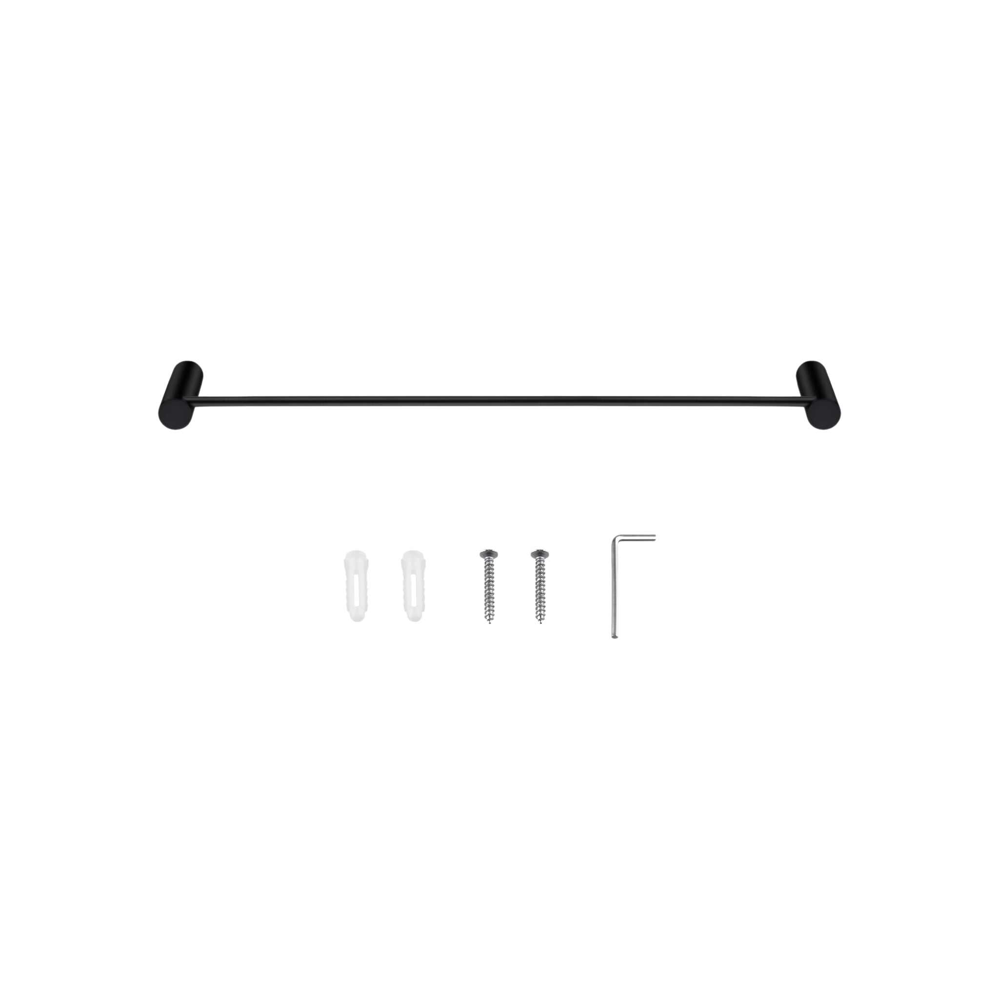 AQUAPERLA SINGLE TOWEL RAIL BLACK 600MM