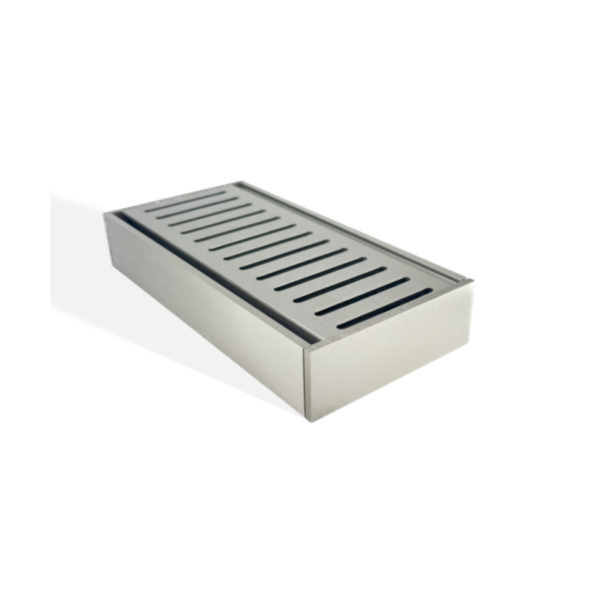 AQUAPERLA EZY FLOW FLOOR GRATE BRUSHED NICKEL 100X35MM