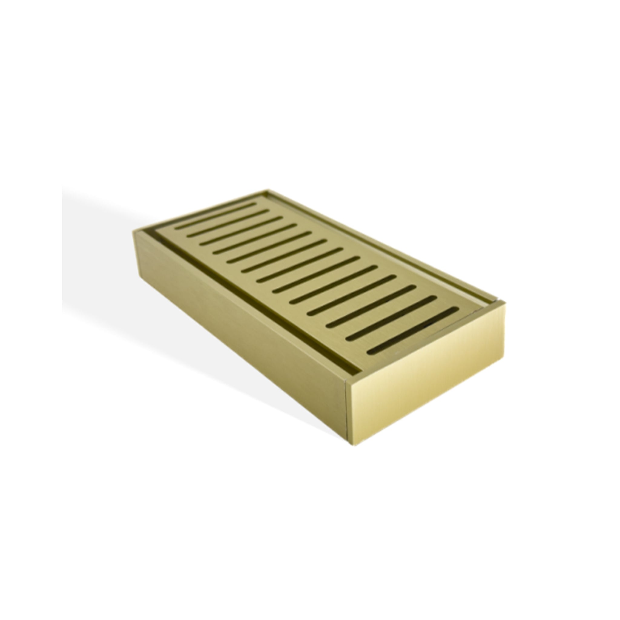 AQUAPERLA EZY FLOW FLOOR GRATE BRUSHED GOLD 100X35MM