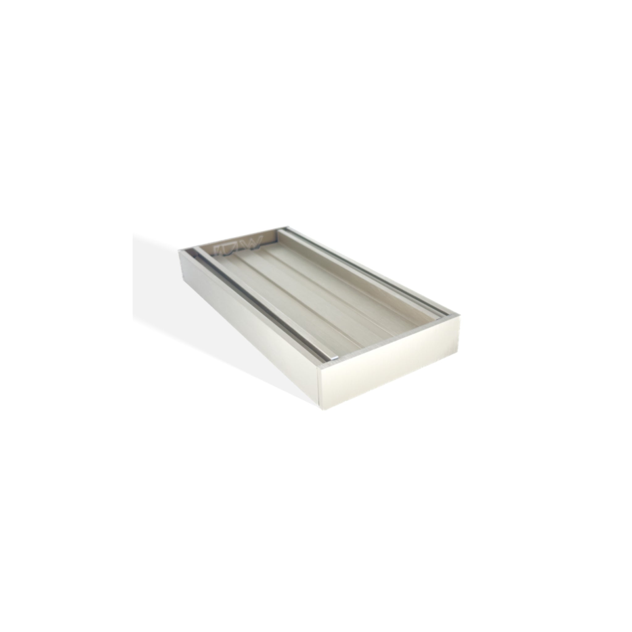 AQUAPERLA EZY FLOW TILE INSERT GRATE BRUSHED NICKEL 100X26MM