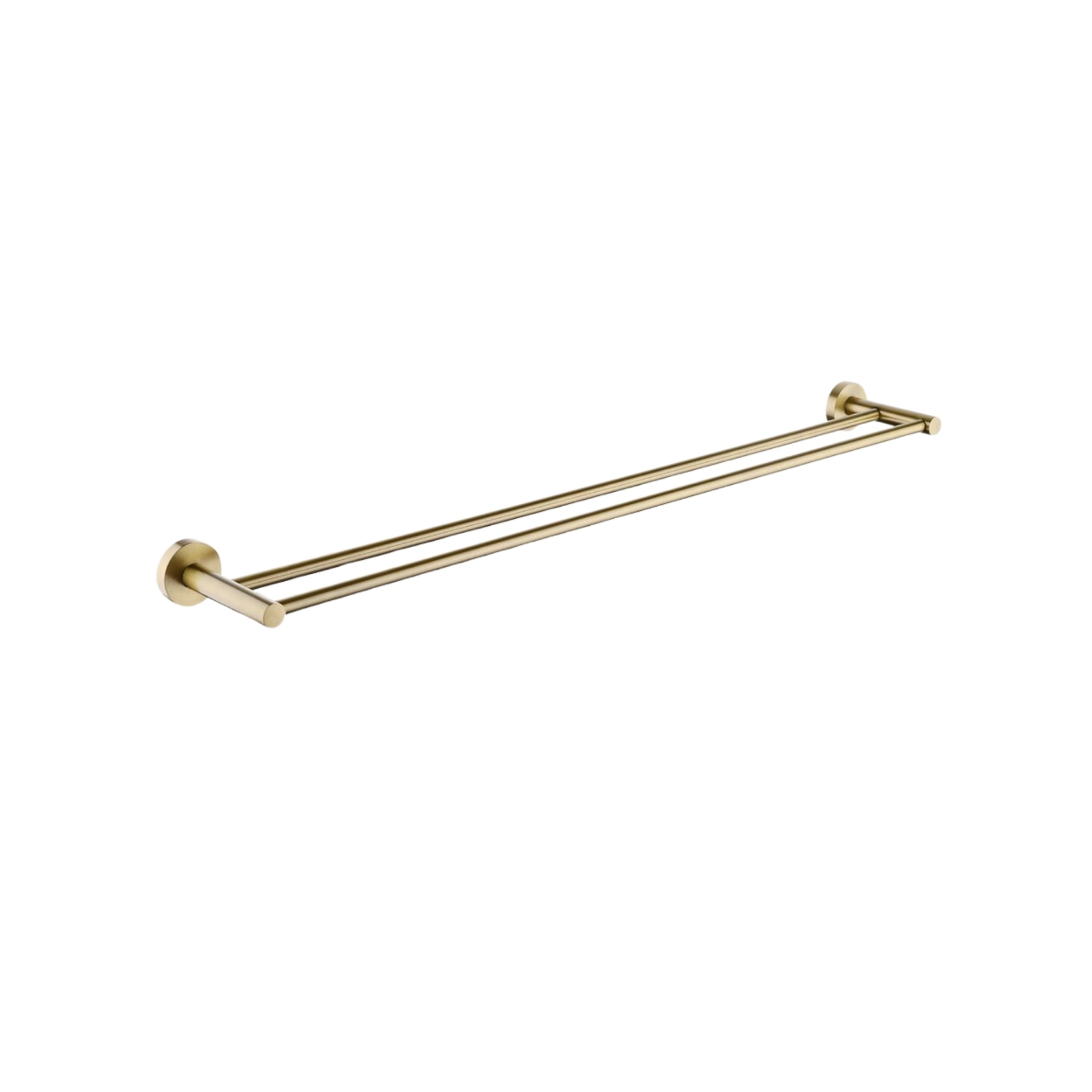 AQUAPERLA LUCID PIN CUTTABLE DOUBLE TOWEL RAIL 790MM BRUSED BRASS