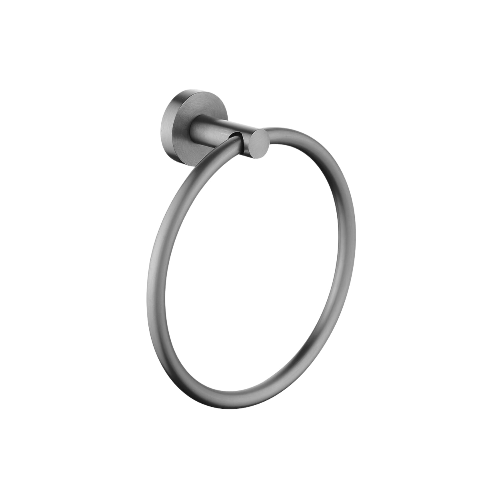 AQUAPERLA LUCID PIN TOWEL RING 188MM GUN METAL