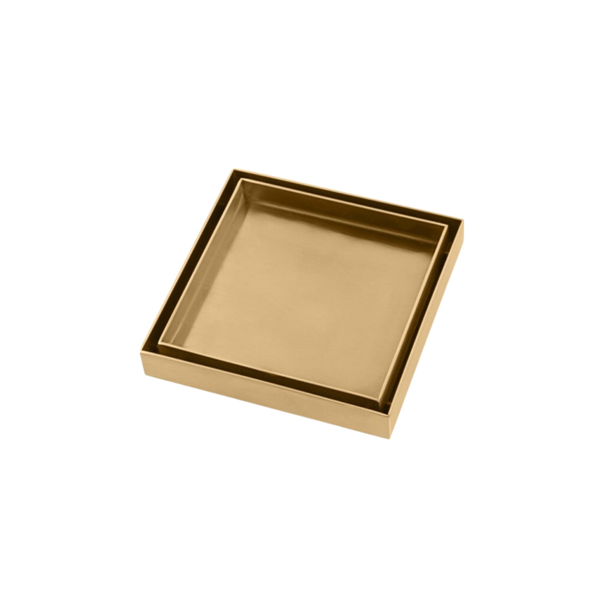 AQUAPERLA TILE INSERT DRAIN BRUSHED 120MM BRASS