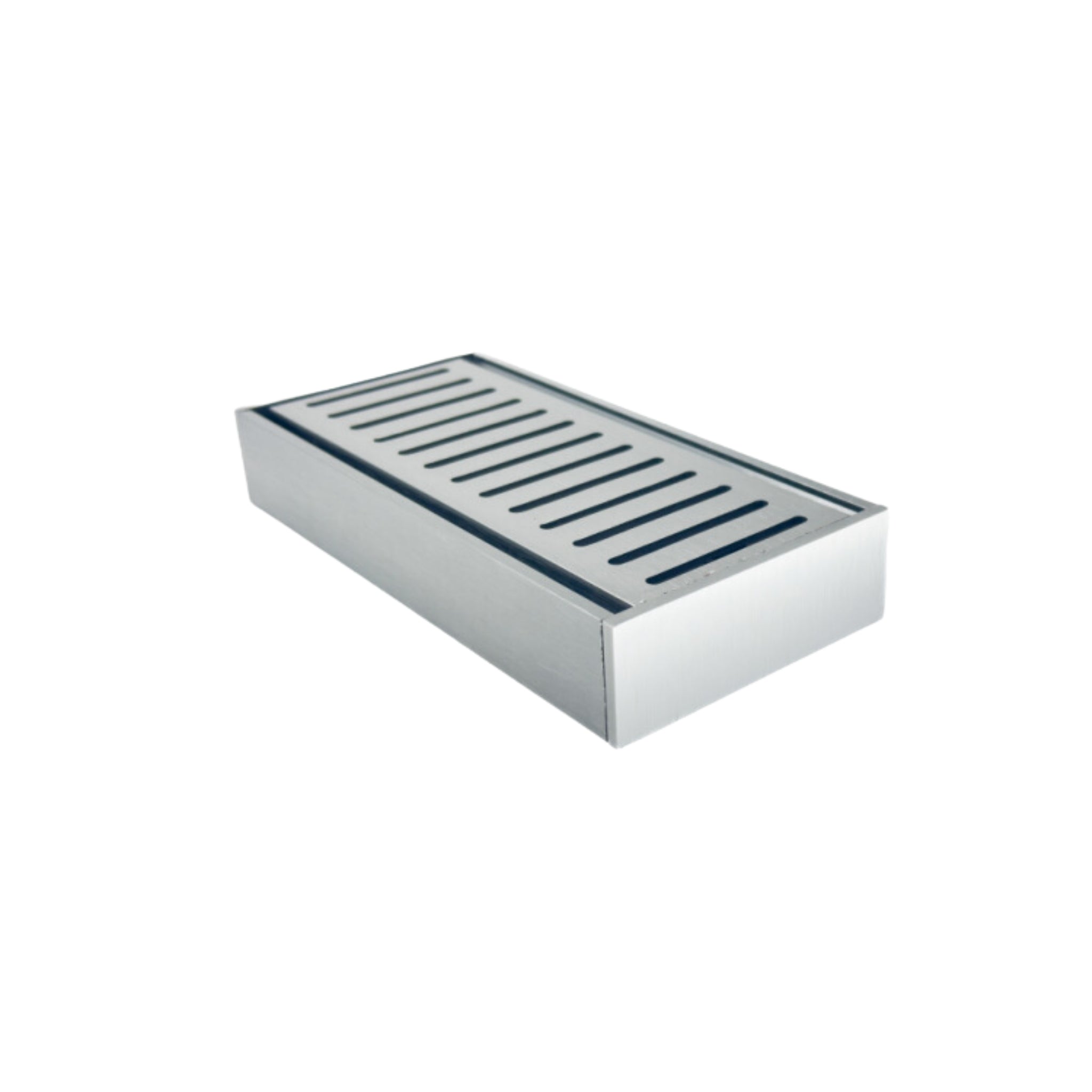 AQUAPERLA EZY FLOW FLOOR GRATE BRUSHED SILVER 100X35MM