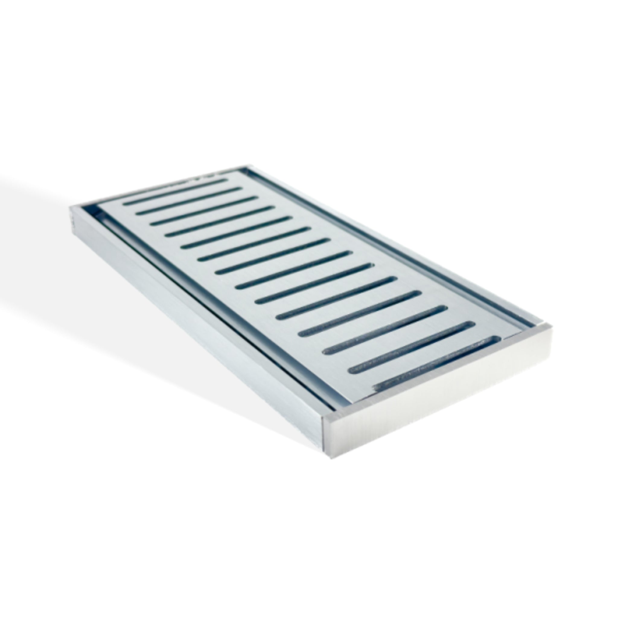 AQUAPERLA EZY FLOW FLOOR GRATE BRUSHED SILVER 100X14MM