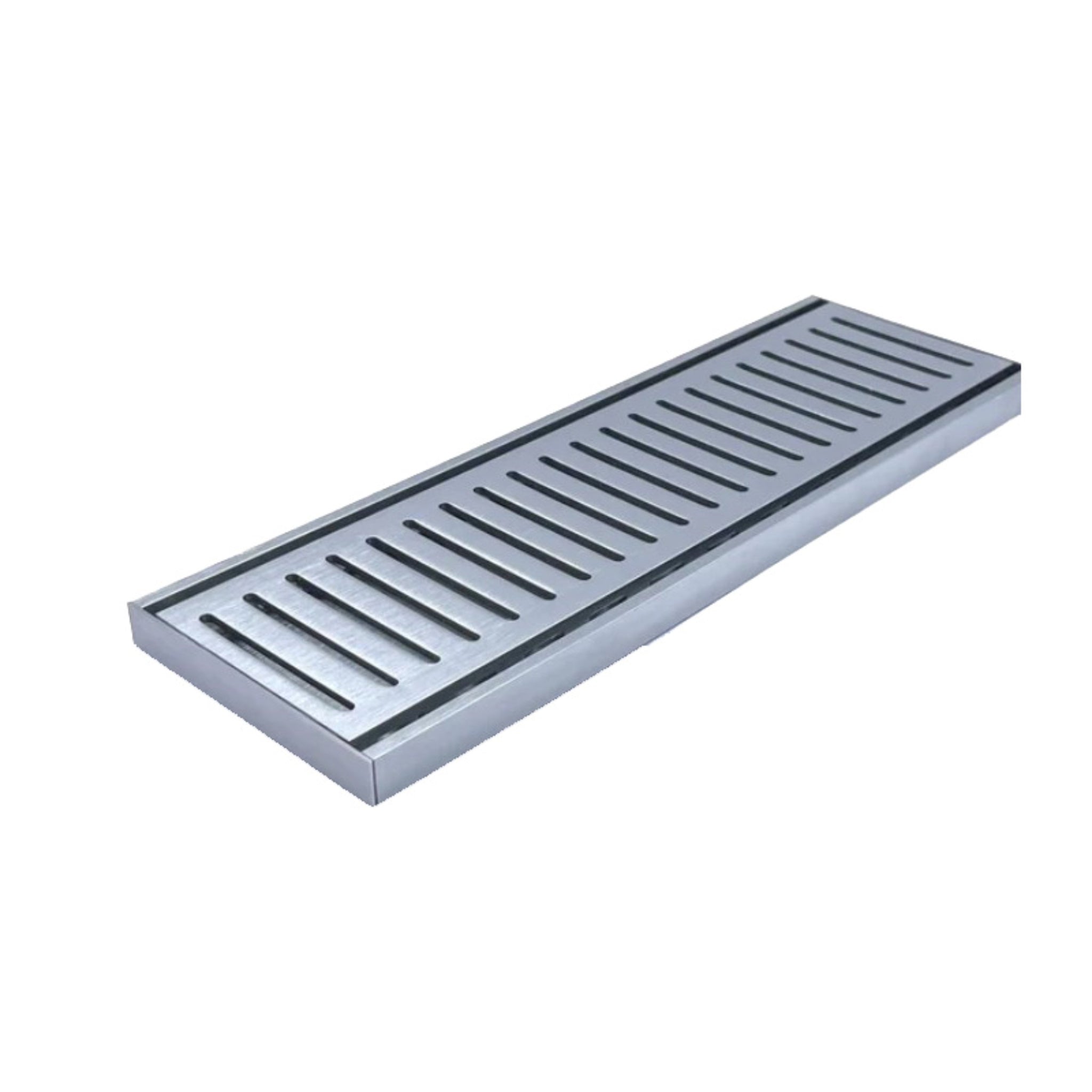 AQUAPERLA EZY FLOW FLOOR GRATE BRUSHED SILVER 100X14MM