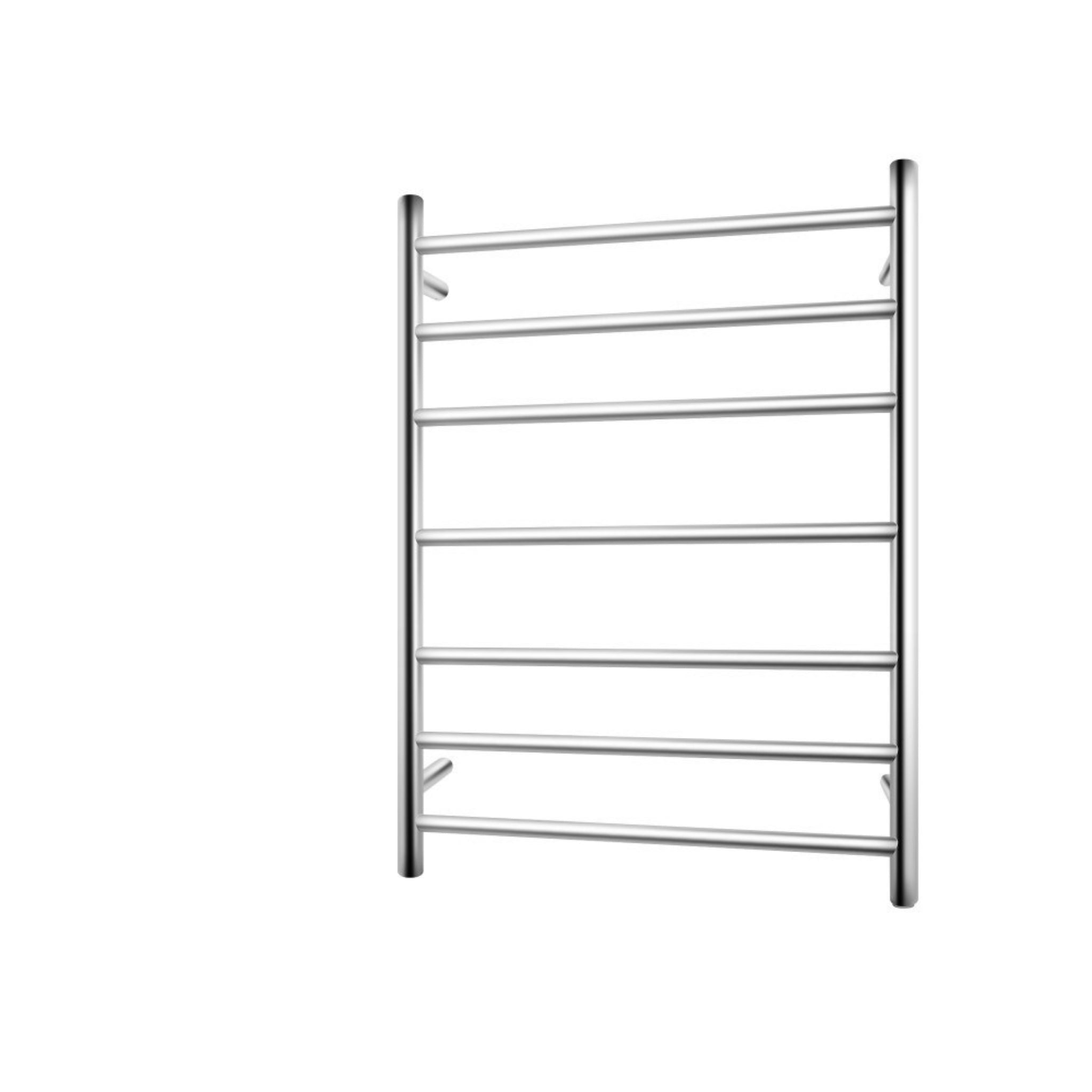 AQUAPERLA 7-BAR ROUND LADDER HEATED TOWEL RAIL 800MM CHROME