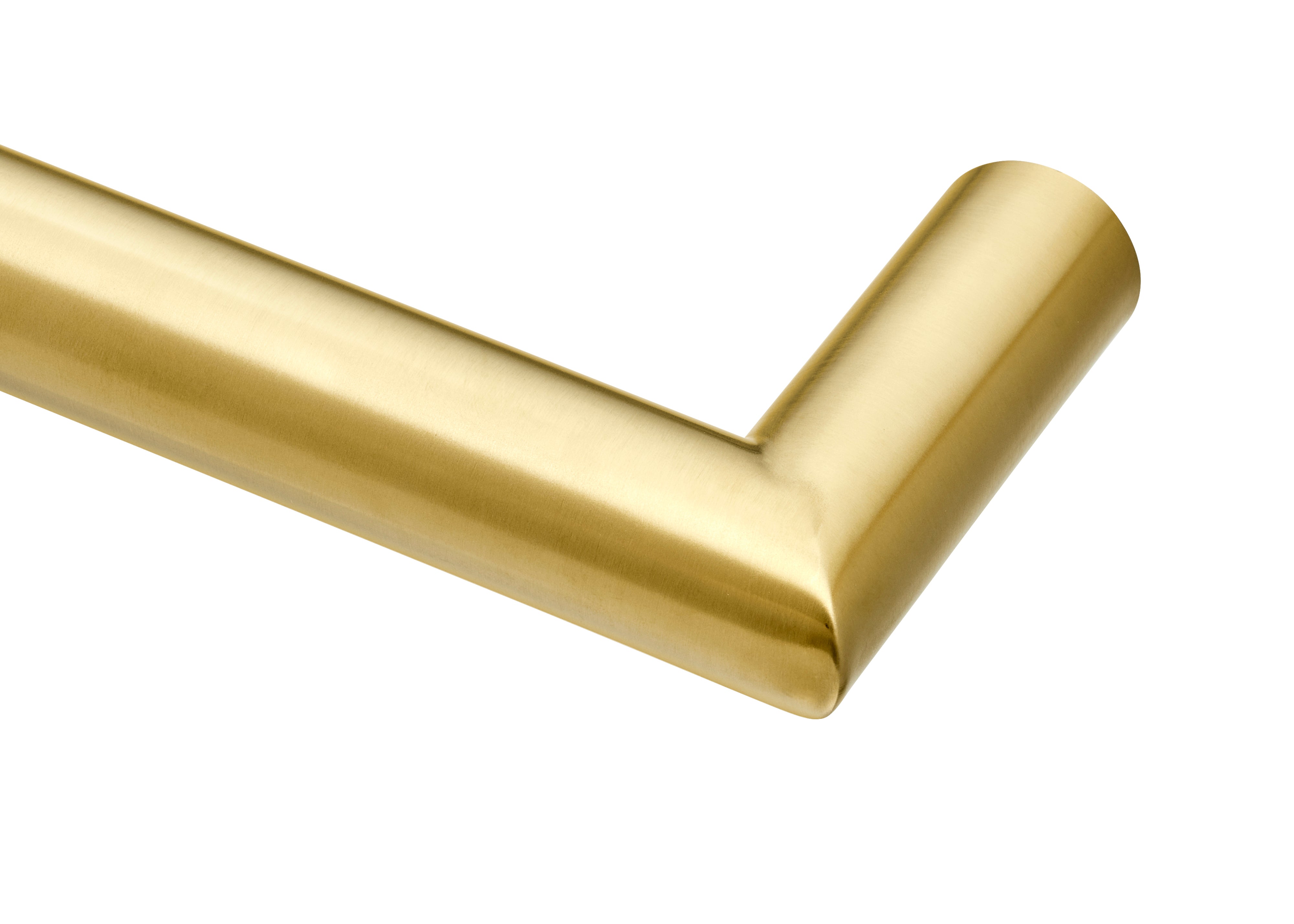 COLDBUSTER HORIZONTAL ROUND HEATED SINGLE TOWEL RAIL BRUSHED BRASS (AVAILABLE IN 450MM, 632MM AND 832MM)